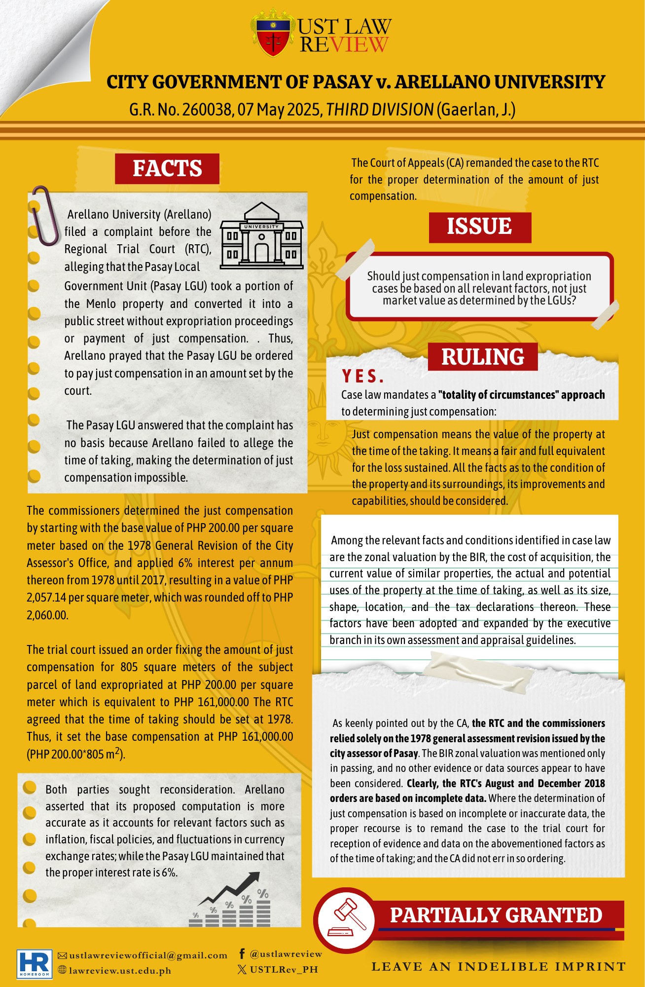 UST - NOTES FOR EMERGENCY RECITATION 📝 Case law mandates a 