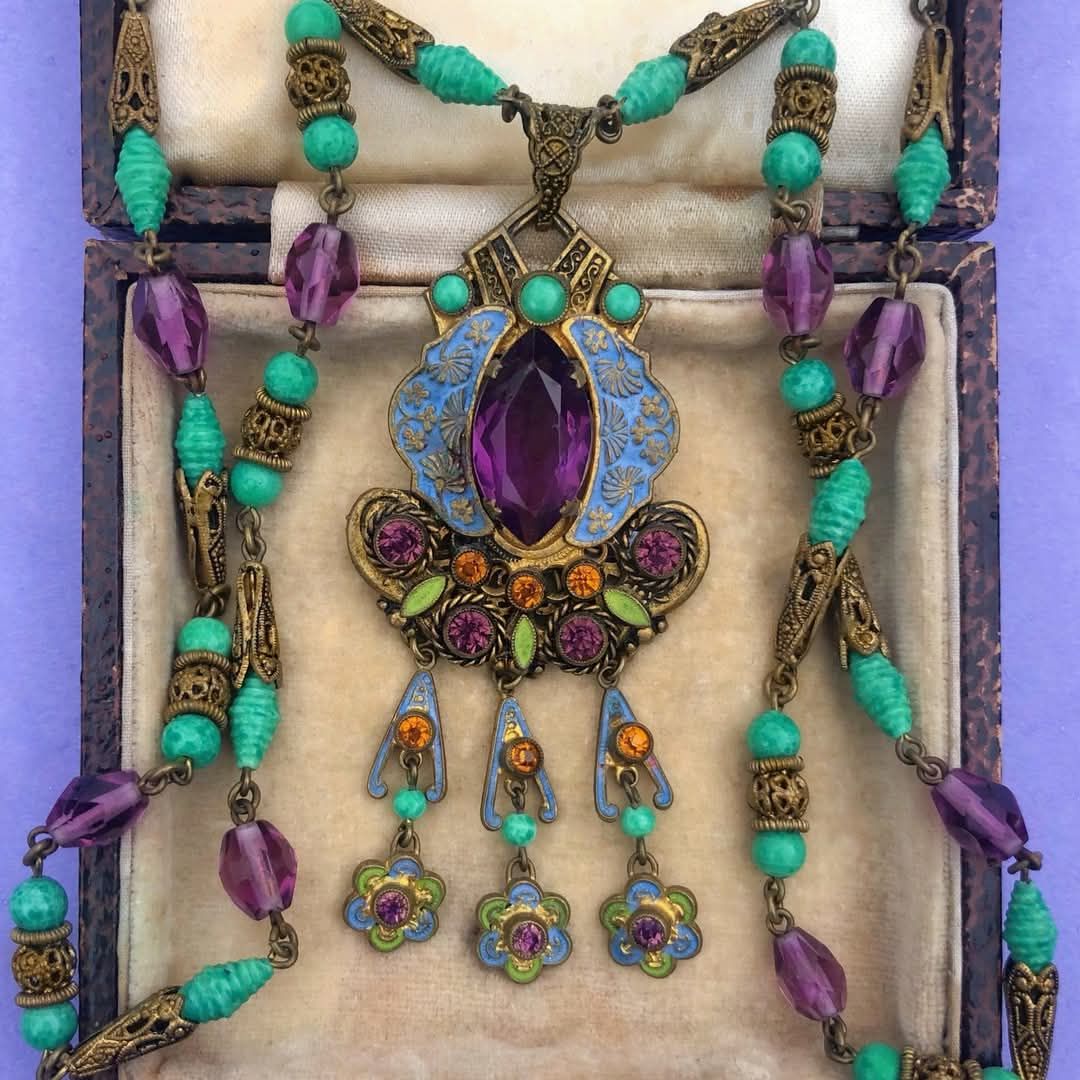 Brilliant Neiger Brothers Necklace, 1920s ~Art Deco Czech glass