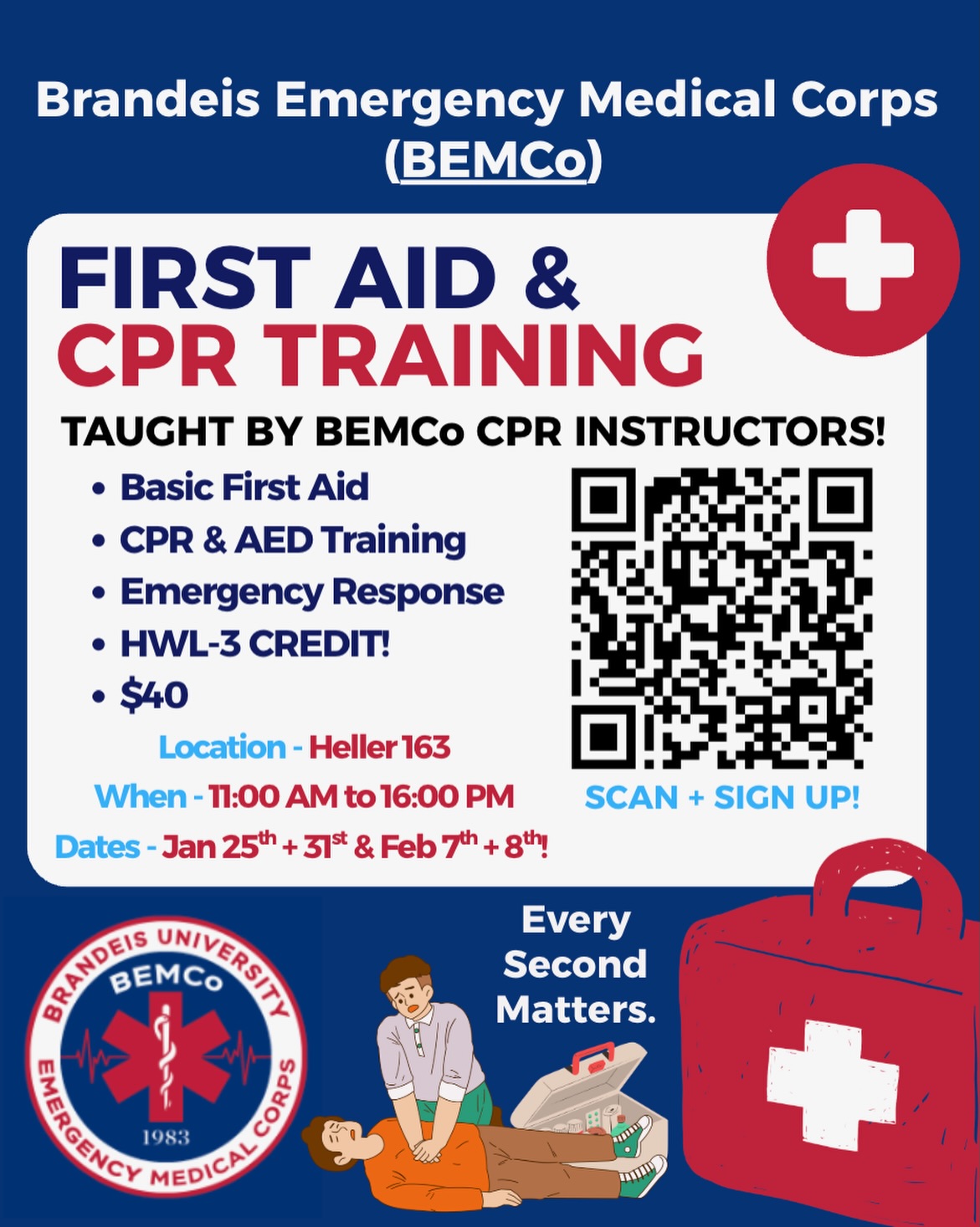 Brandeis - BEMCo’s 2026 CPR CLASSES🚨‼️ January 25th & 31st February 7th ...