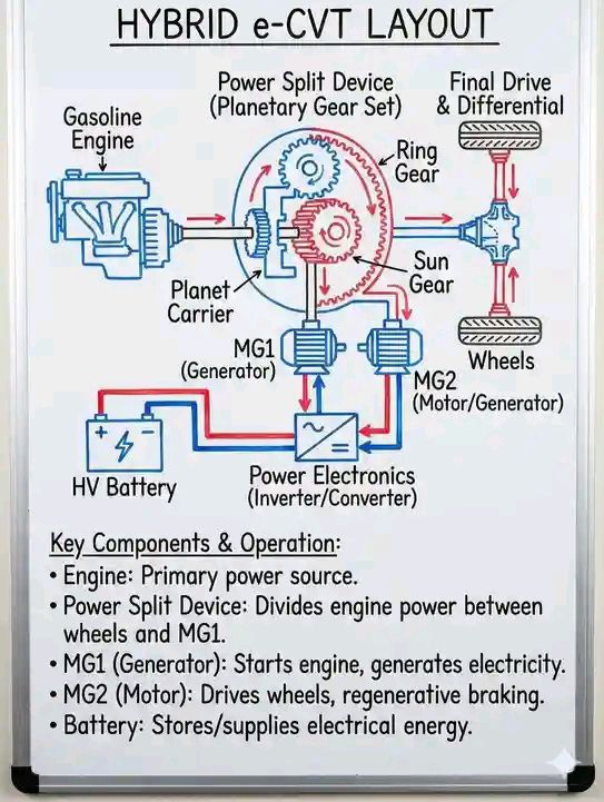 HYBRID e-CVT LAYOUT Explained! 🚗💡 Ever... - Gilbert Nyamberi | Facebook