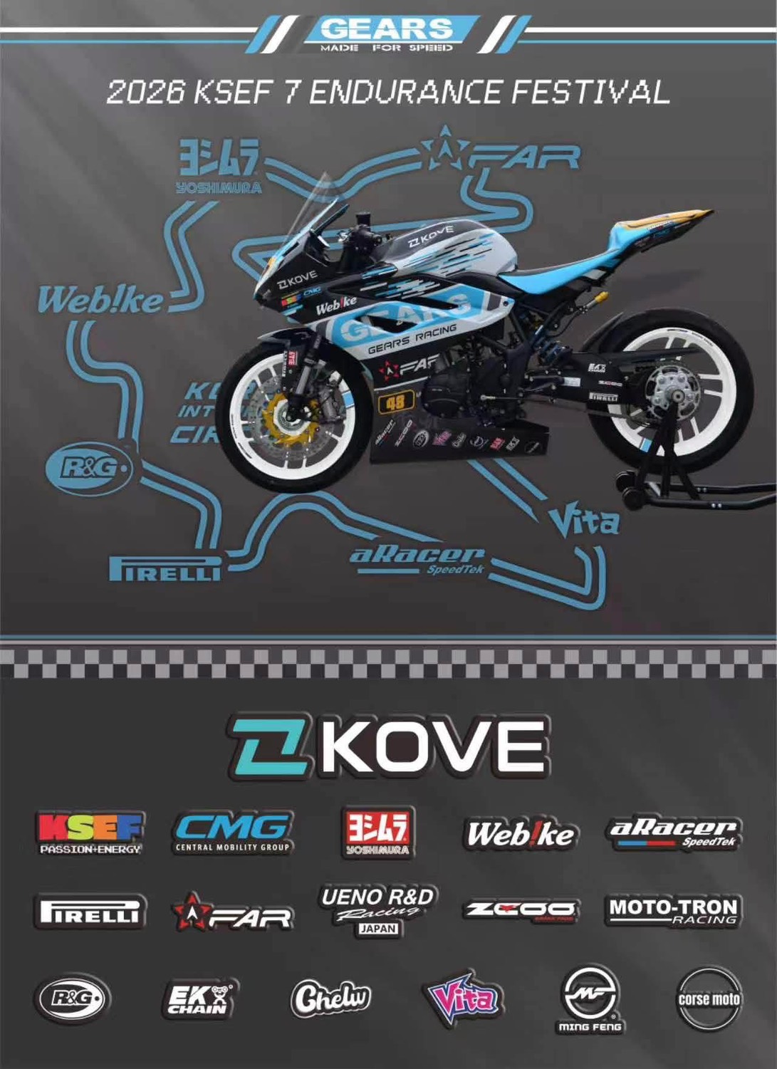 Gears Racing enters two Kove 350RR teams at 2026 KSEF 7