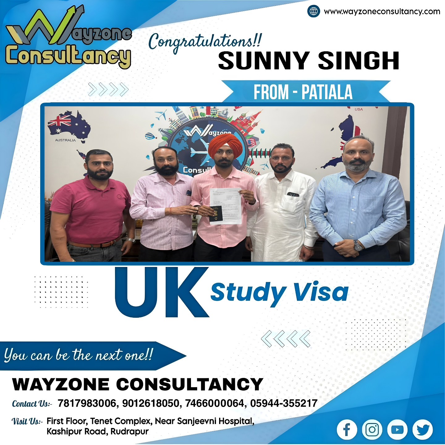 wayzoneconsultancy - 🎉 Congratulations SUNNY SINGH! 🇬🇧 Your UK Study ...