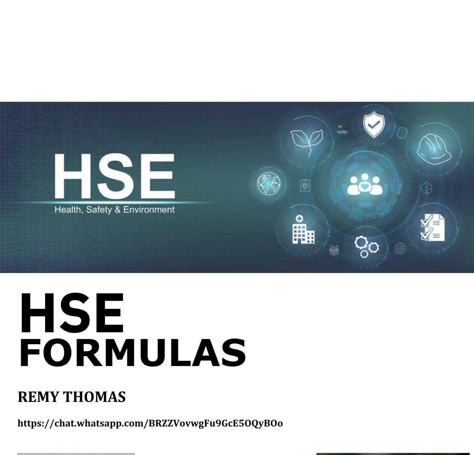 RIF - NEW HSE FORMULA BOOK – A Safety Professional’s... | Facebook