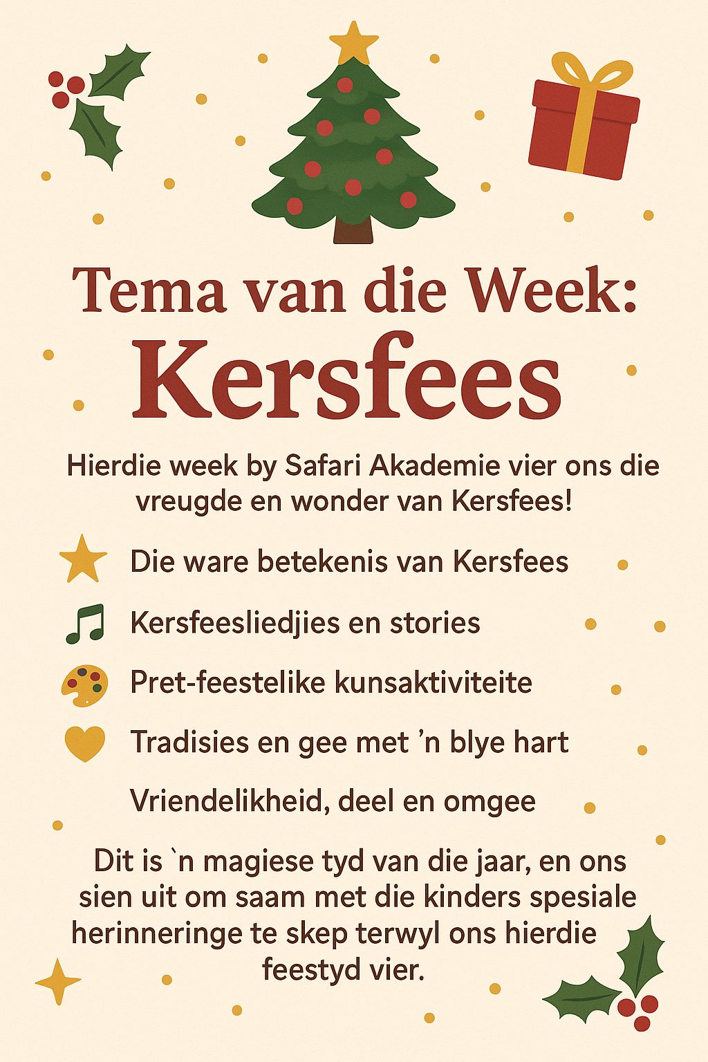 Safari - 🎄 Tema van die Week: Kersfees! 🎁 Hierdie week vier ons die ...