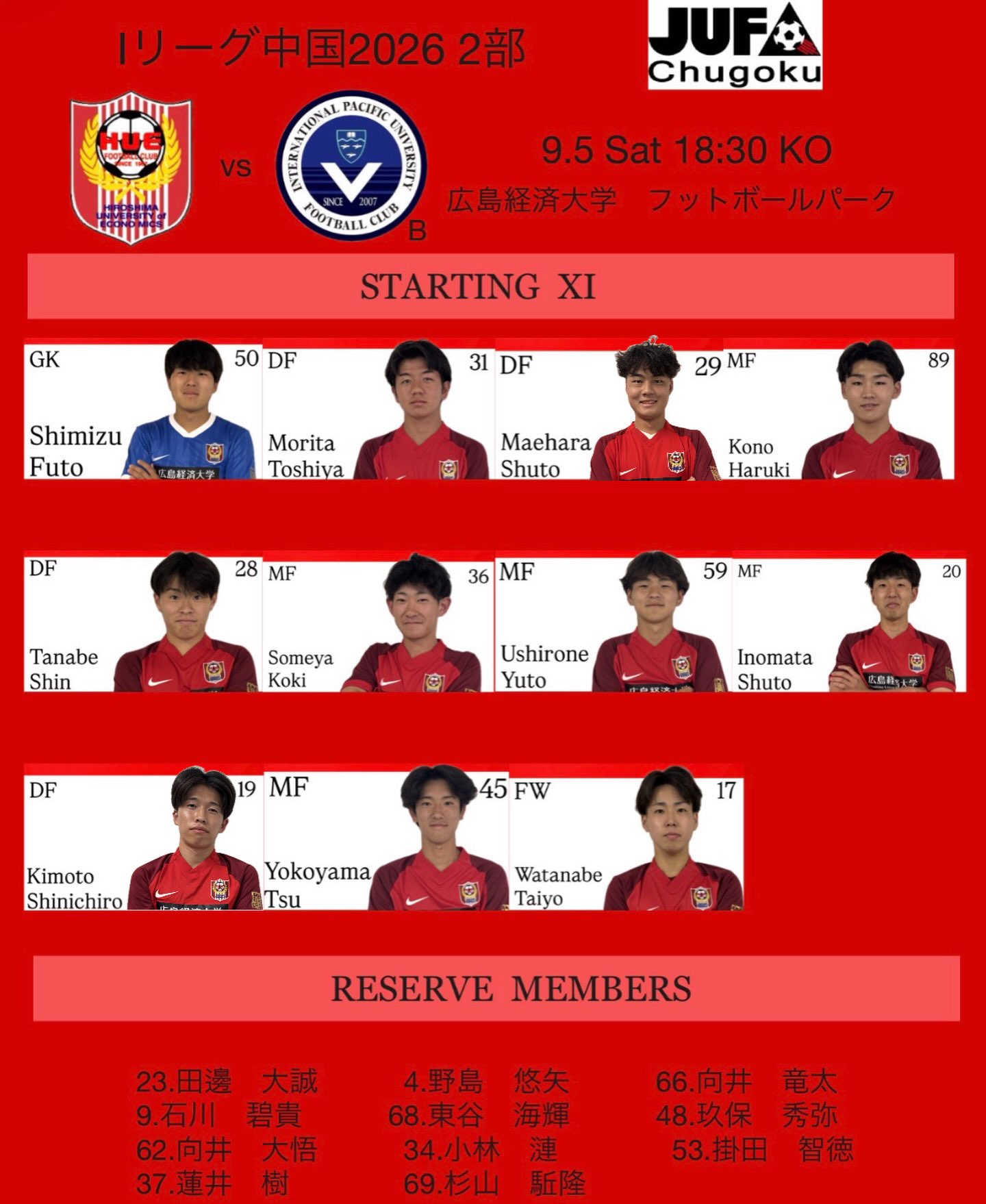 広島経済大学サッカー部 (@huefc1967) • Facebook