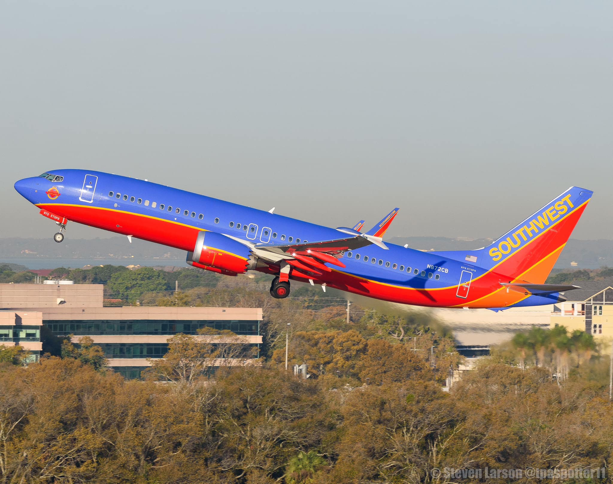 T-shirt Collector TRES RARE Southwest Airlines Luv Classic - Bleu Moyen, Taille M, Neuf Sans étiquette