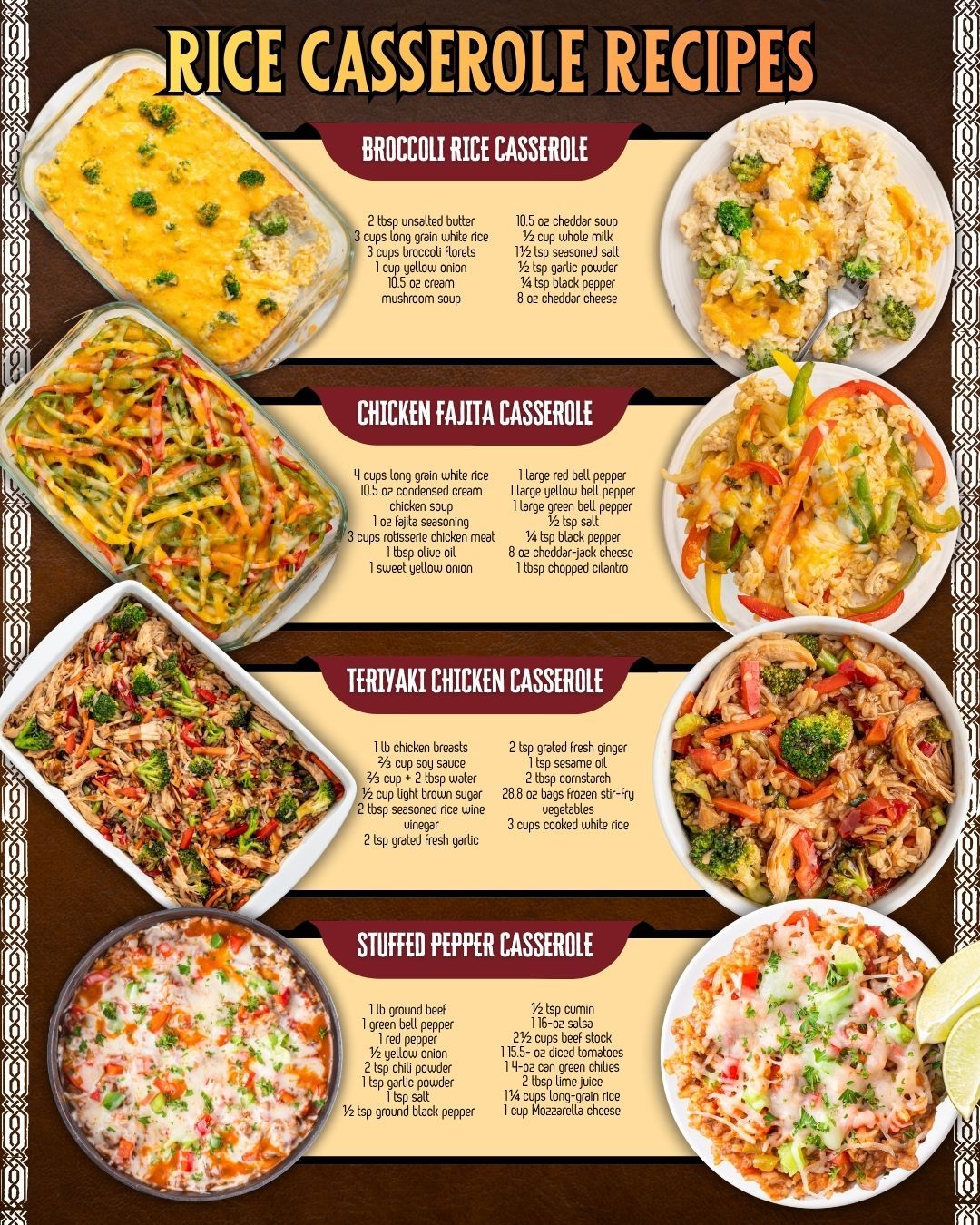 Princess - RICE CASSEROLE RECIPES! BROCCOLI RICE CASSEROLE: 2 tbsp ...