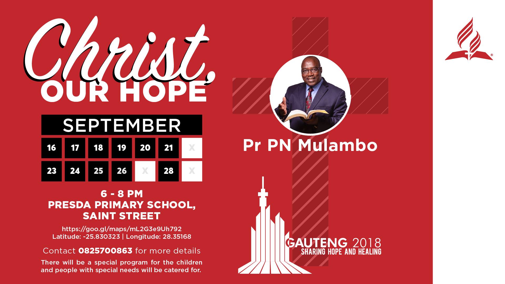 TESDA - Tshwane East Seventh-day Adventist Church - Our Gauteng 2018 ...