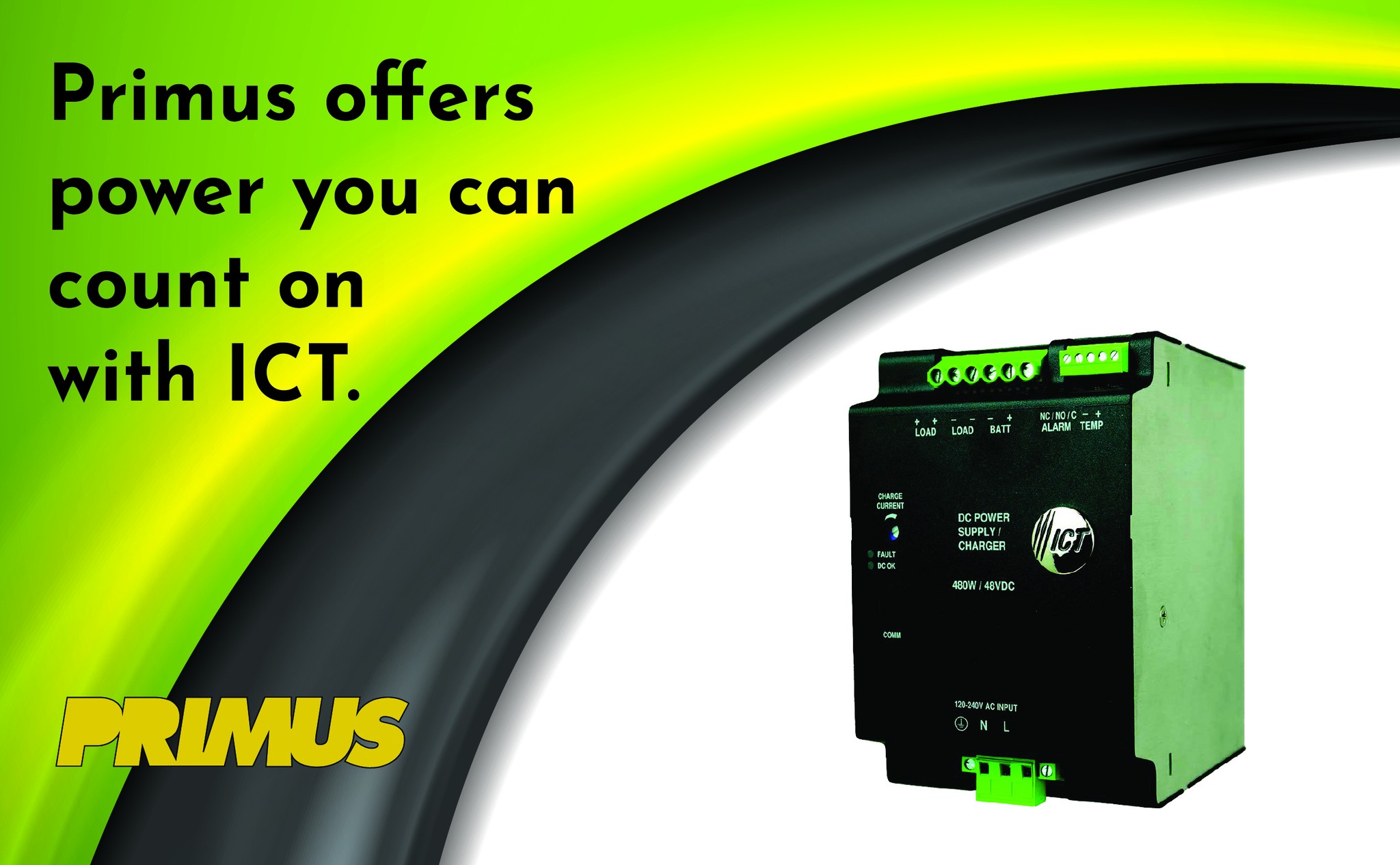 Primus - The ICT DIN Rail DC Power Supply delivers 480 watts of 48 or ...