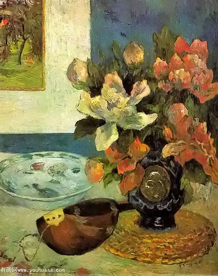 1693❣️ 　花瓶の花  ポール・ゴーギャン ポール・ゴーギャン（1848-1903）『花瓶の花』