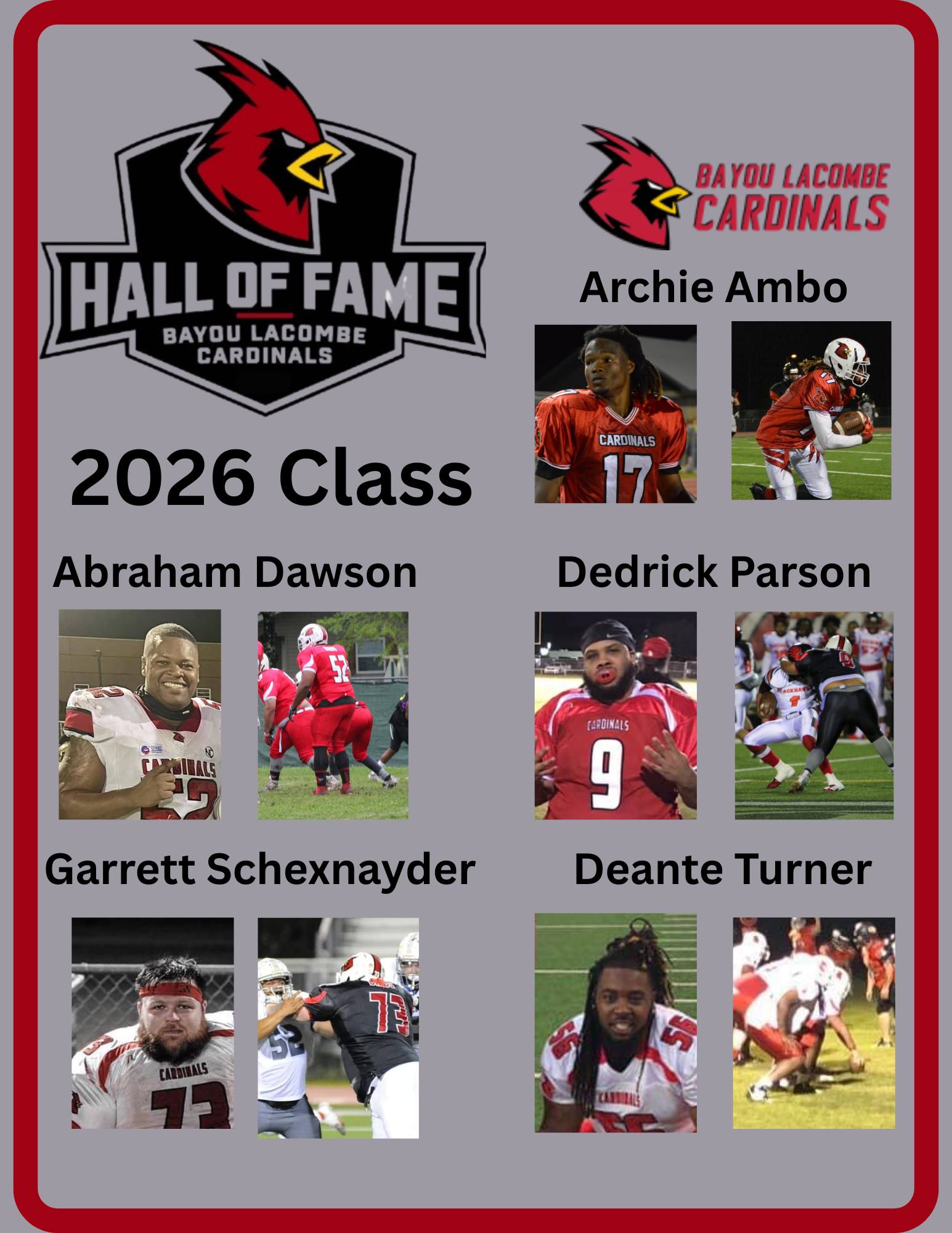 Bayou - Please join your Bayou Lacombe Cardinals in congratulating the ...