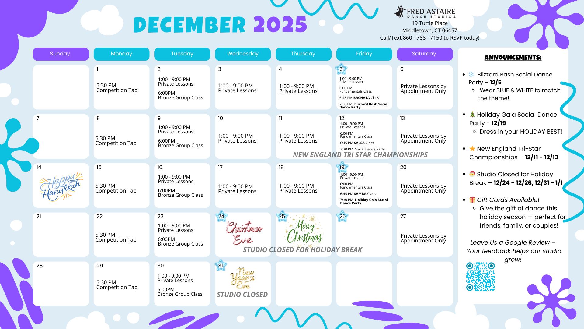 Fred - ️ Your December Dance Calendar is HERE! ️ Get ready for a month ...