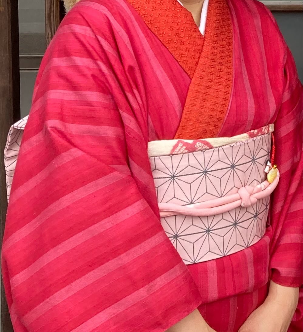 ツグミ工芸舎・百果店ひぐらしストア - 着物＆掛け衿→秩父太織 薄桃色