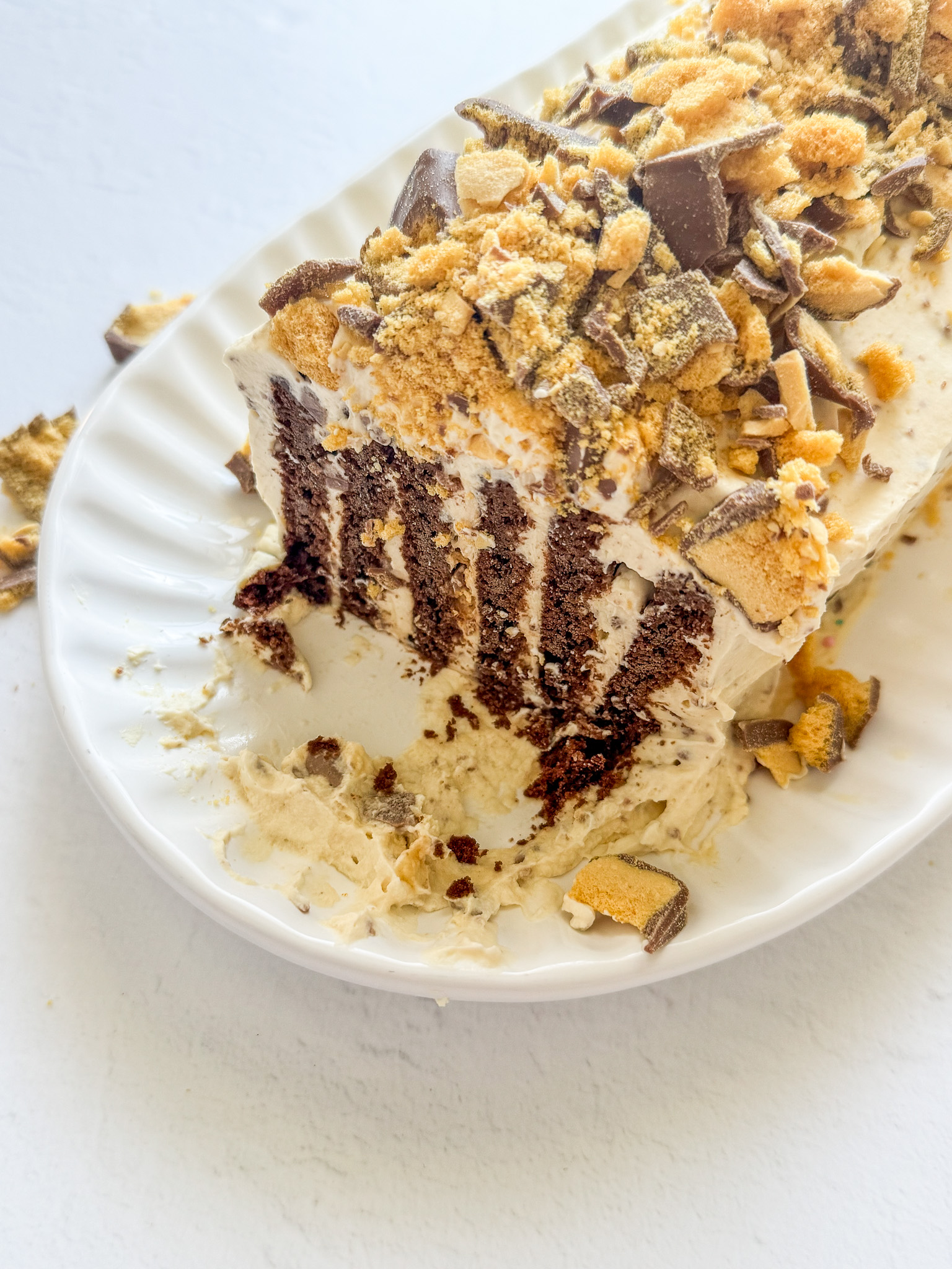 Fat - Crunchie choc ripple cake 🍫🍯 You’ll need: 4 Crunchie bars ...