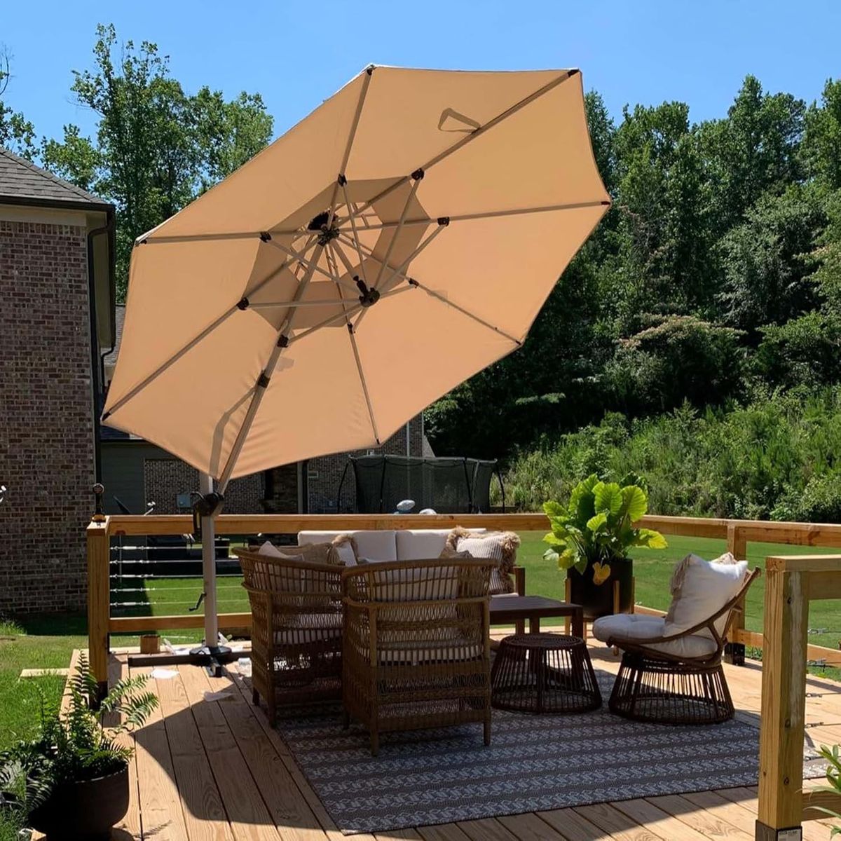 before you buy a patio umbrella the spruce Simple Deluxe 9FT Outdoor Table Market Umbrella with Push Button Tilt and Crank, 8 Sturdy Ribs, UV Protection Waterproof for Garden, Lawn, Deck, Backyard, Pool,Tan : Patio, Lawn sunsoaked afternoons inspired by the Riviera Transition Your Patio from Summer