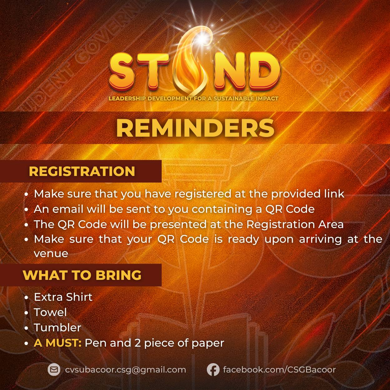 𝗔𝗟𝗟 𝗘𝗬𝗘𝗦 𝗛𝗘𝗥𝗘,... - Central Student Government - CvSU Bacoor | Facebook