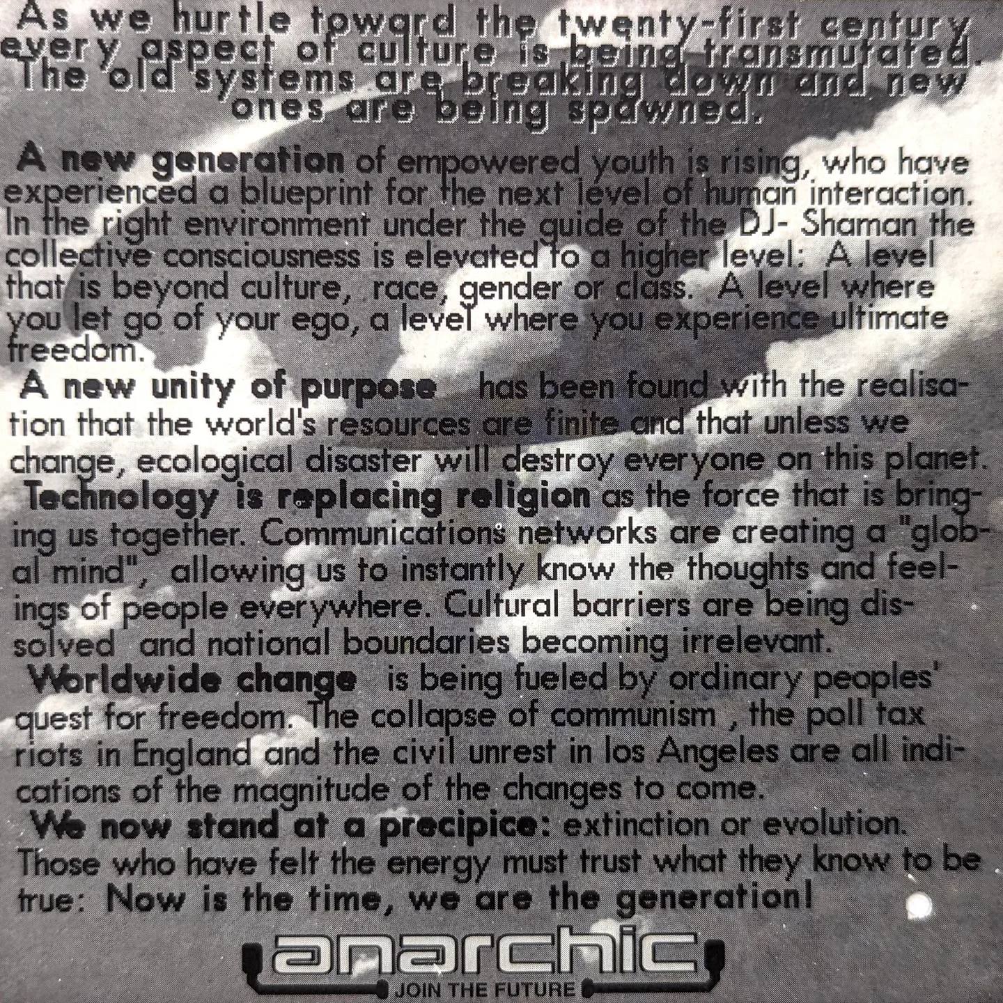 Anarchic Adjustment was a streetwear label worn by ravers circa