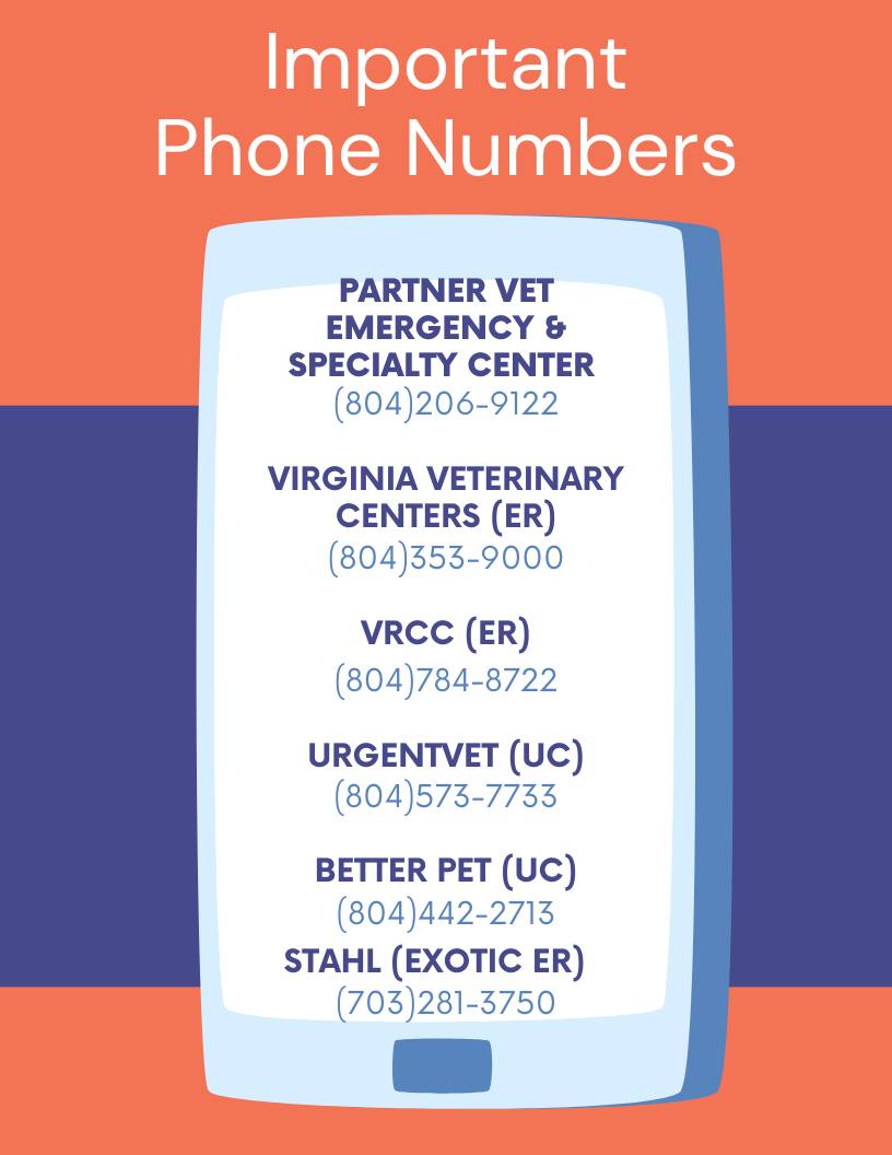 Vet Emergency Phone Numbers Reference: Reminder If Your Pet Has Locke A Taylor And Associates