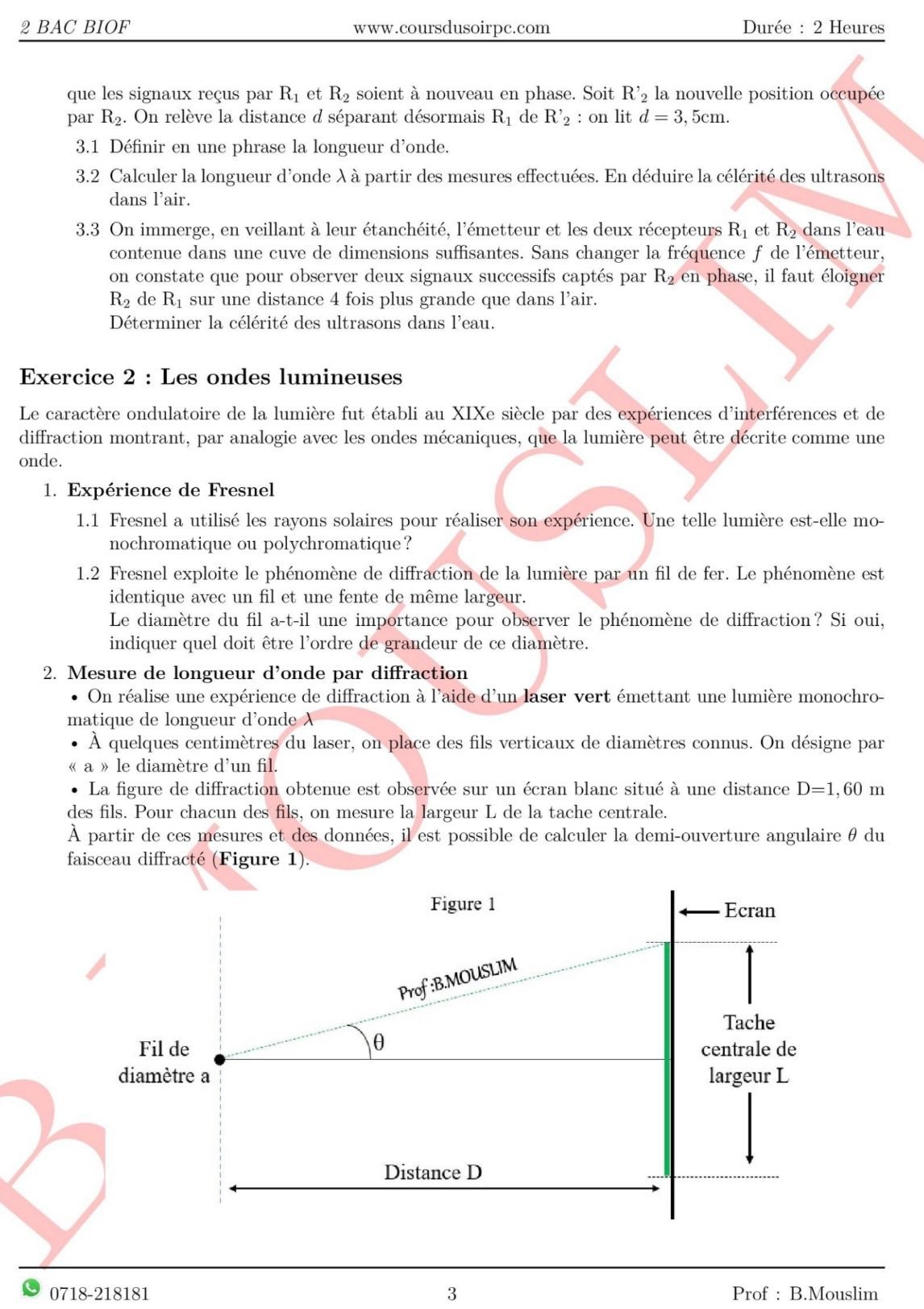 Cours - Devoir surveillé n1 S1 Modele 1 https://coursdusoirpc.com ...