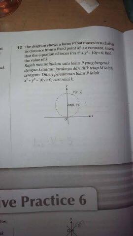 Y=mx+c - KBAT Locus question for SPM Add Math