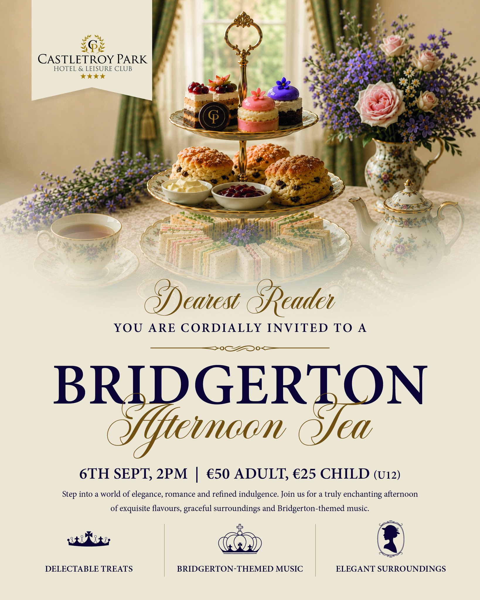 Bridgerton Afternoon Tea at Castletroy Park Hotel