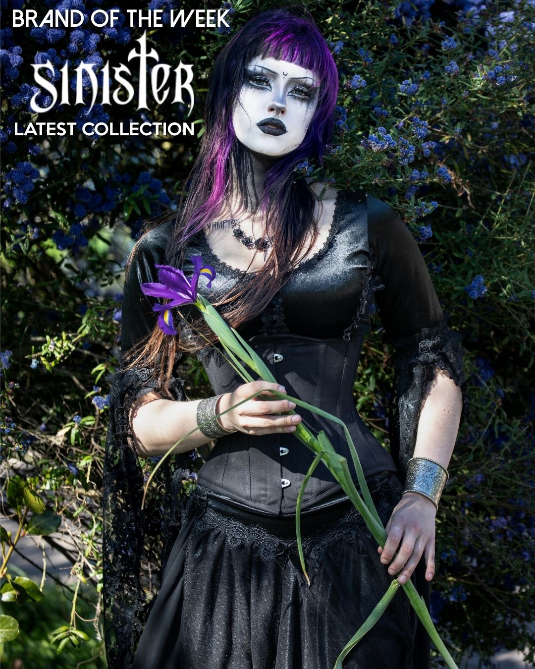 EMBRACE DARK ROMANCE: MEET SINISTER 🖤🕯️ Prepare for timeless elegance! This week, we are putting Sinister in the spotlight. Sinister has been known for years for their breathtaking 'Gothic clothing'