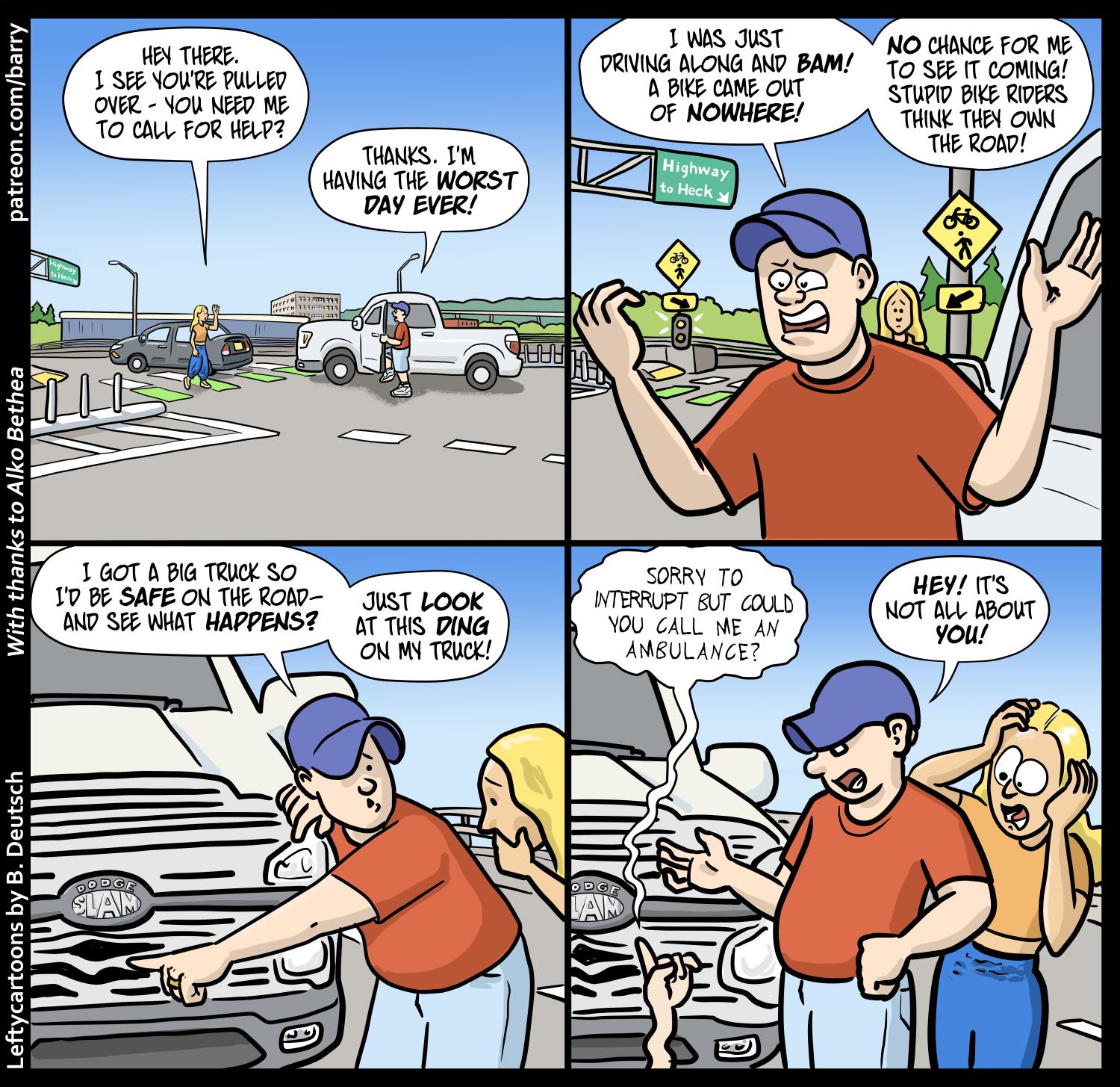 Leftycartoons - They Think They Own The Road! A cartoon by me and Becky ...