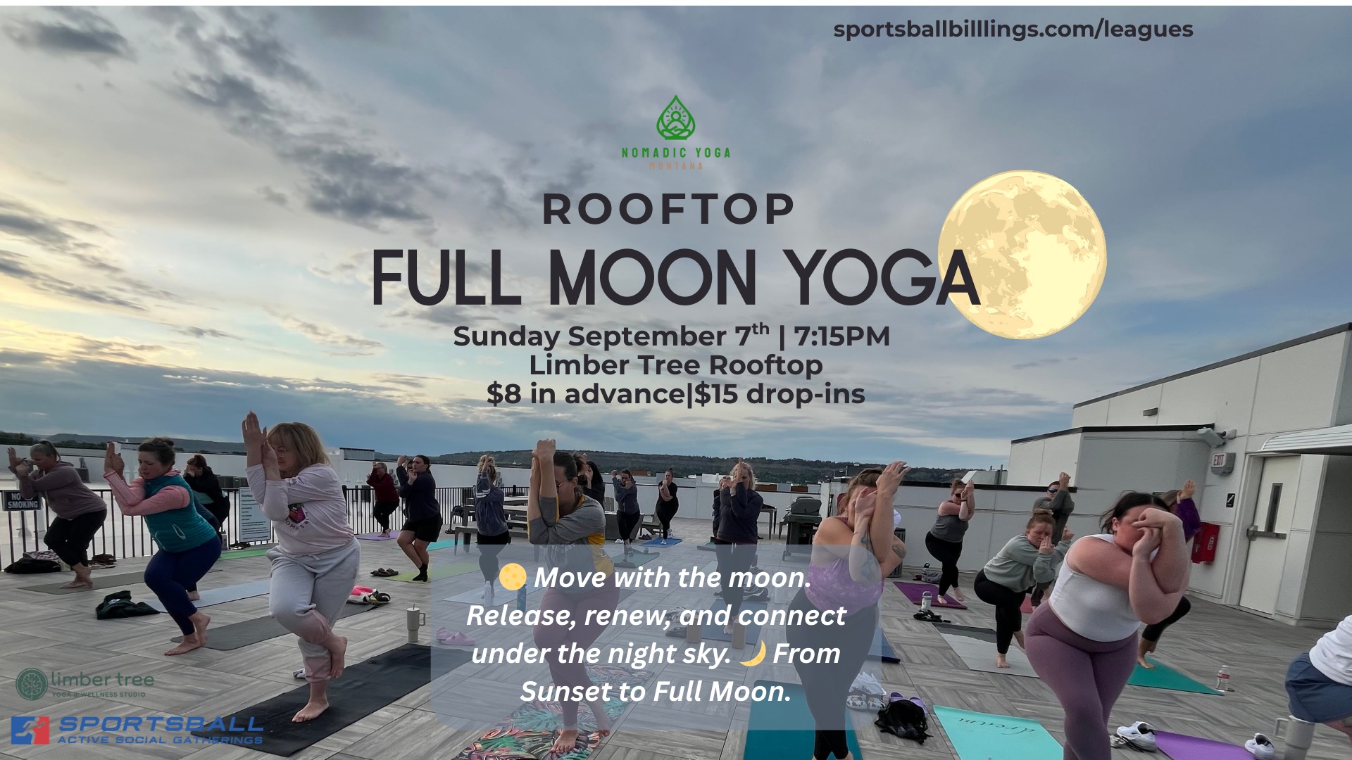 Full Moon Rooftop Yoga at Sunset
