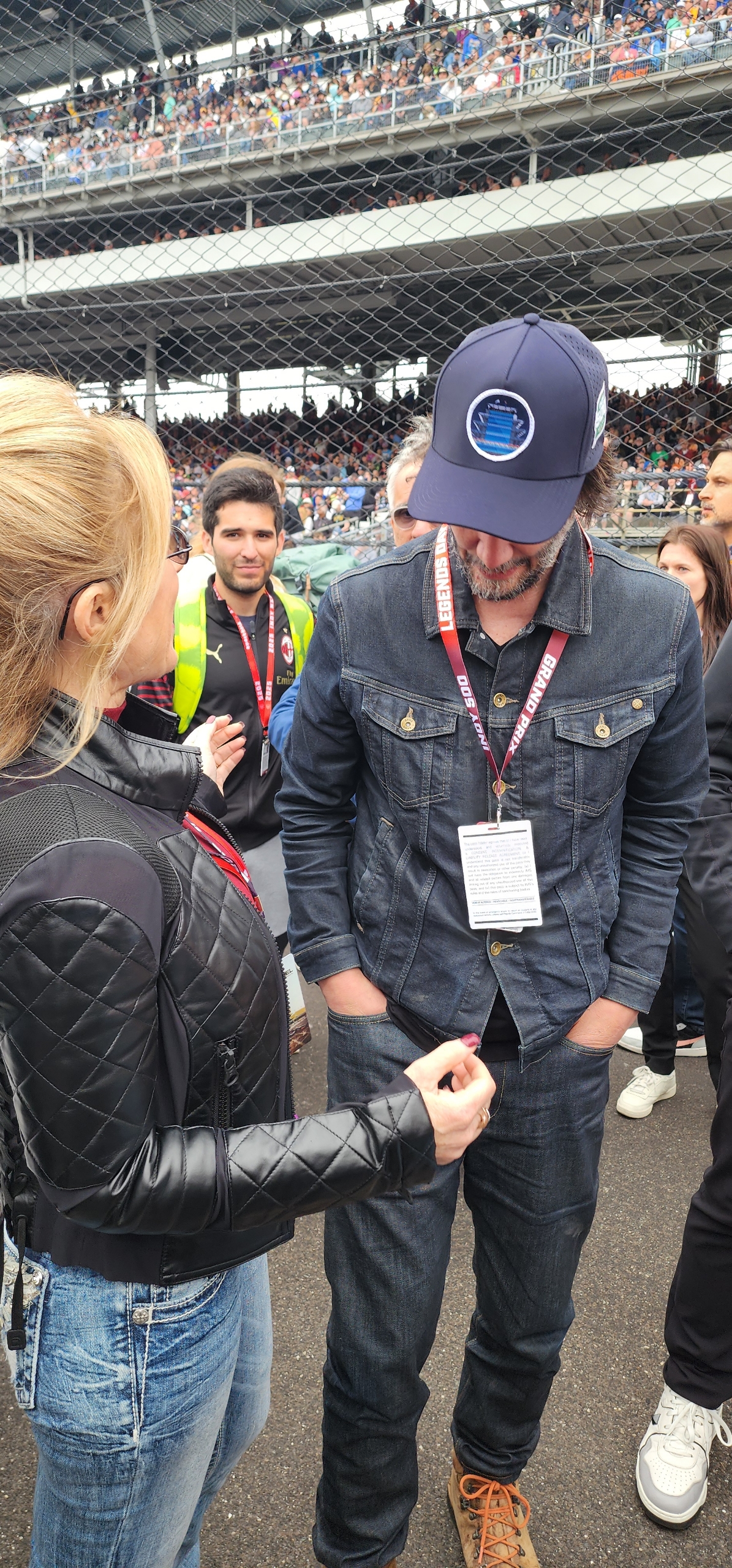Cars - Ginger Baker Rust at the Indy 500 today talking with Keanu ...