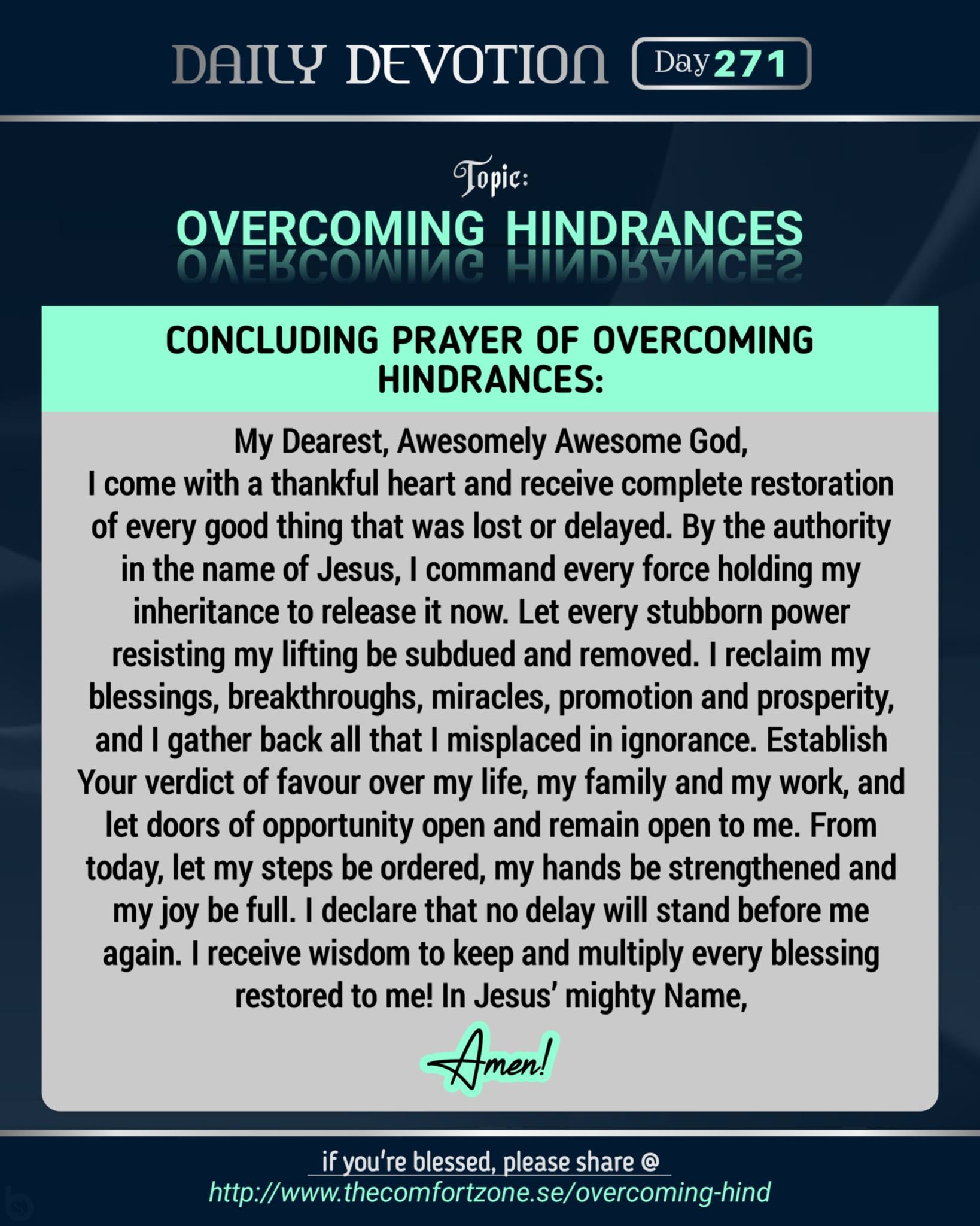 Dr. - I declare, as you commit to serve this God, your restoration ...