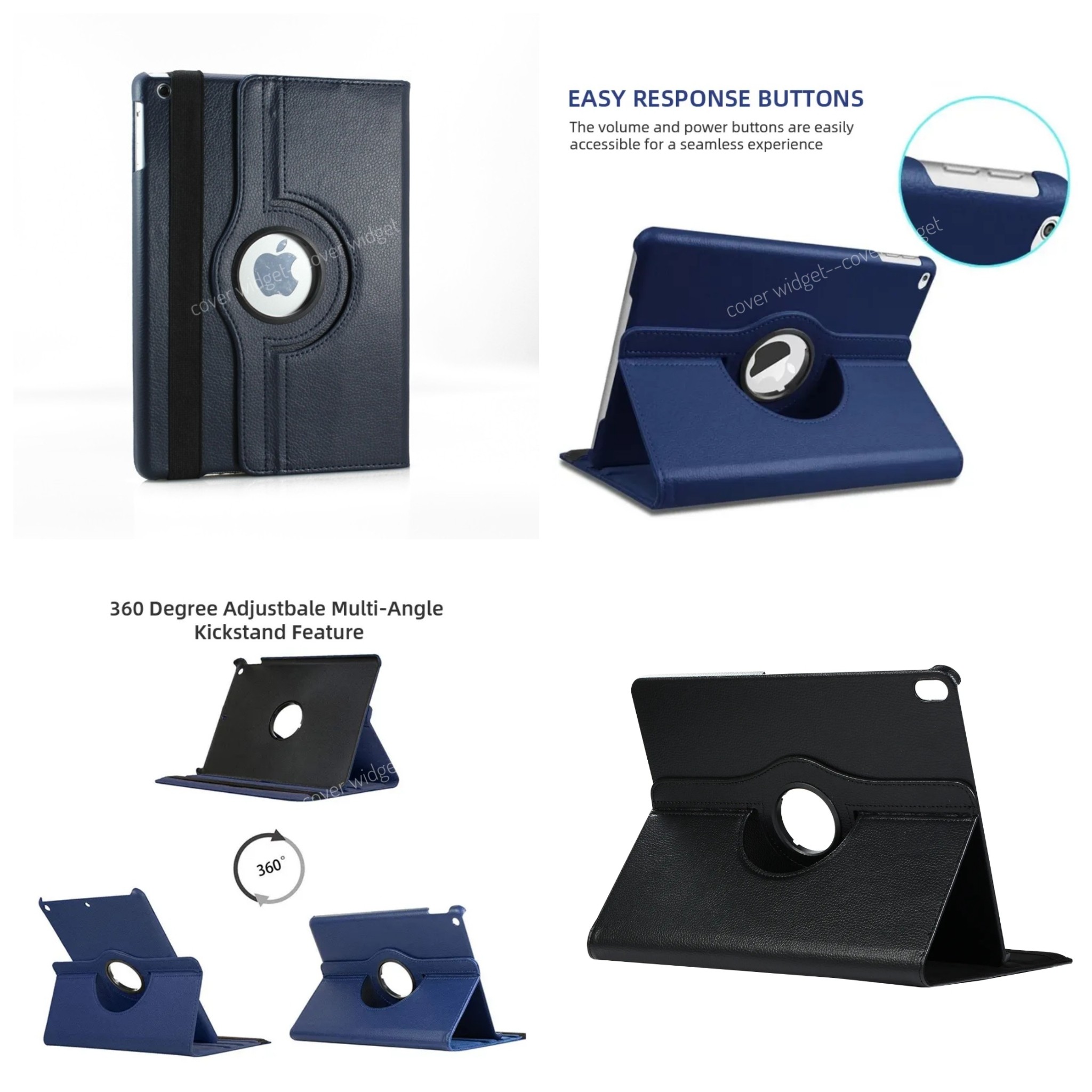 Cover - 360° Rotation PU Leather case for ipad Smart Cover with stand ...