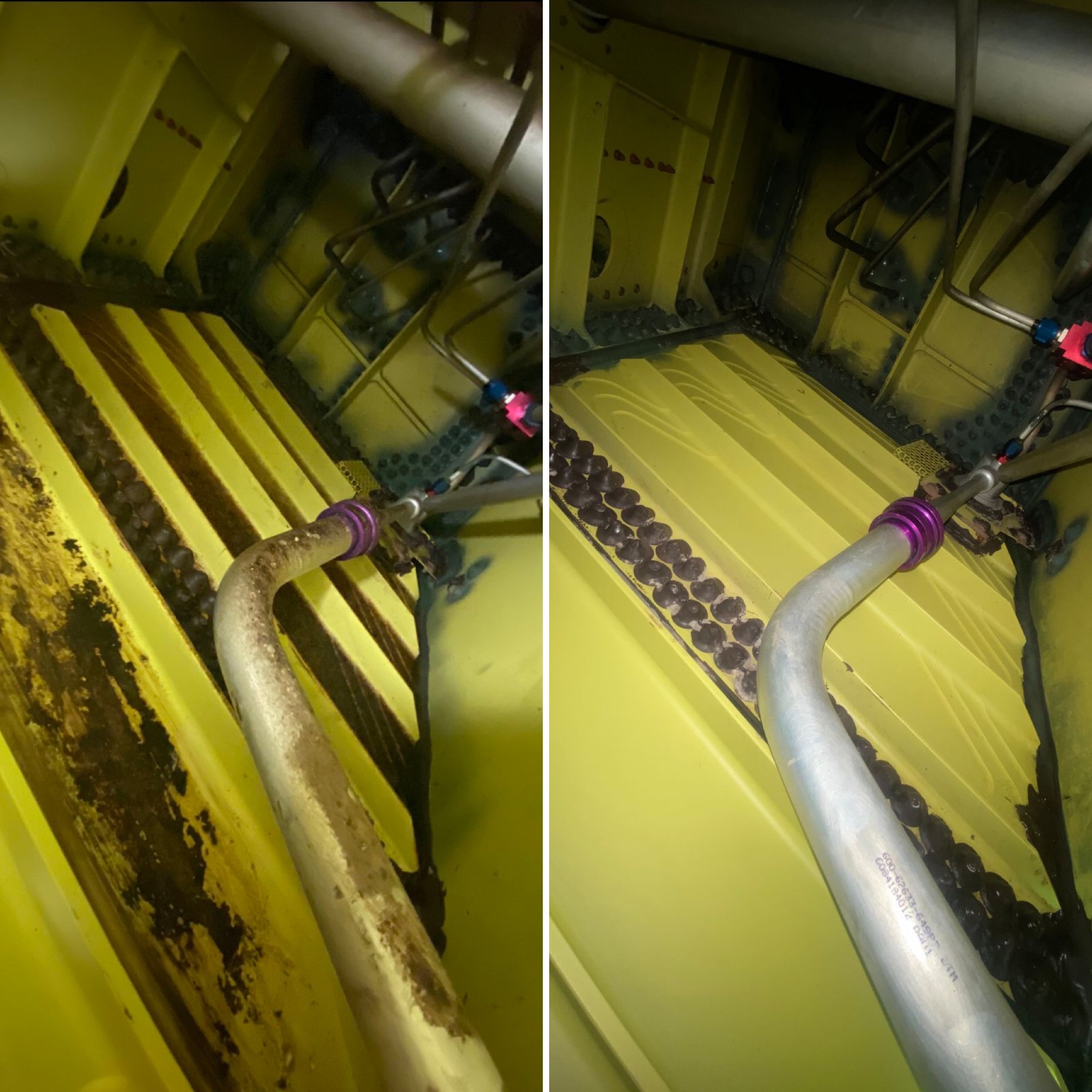 SEAL - Before and after a tank wash on a Challenger. It's that time of ...