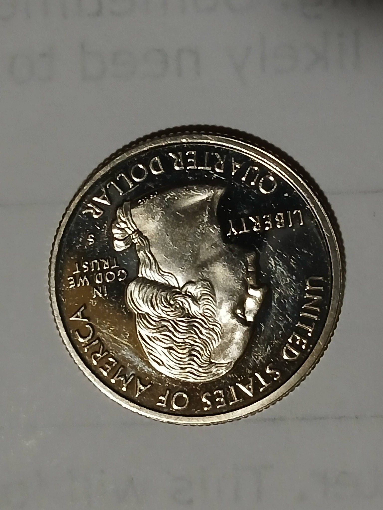 2002 indiana proof quarter with possible lamination error, should