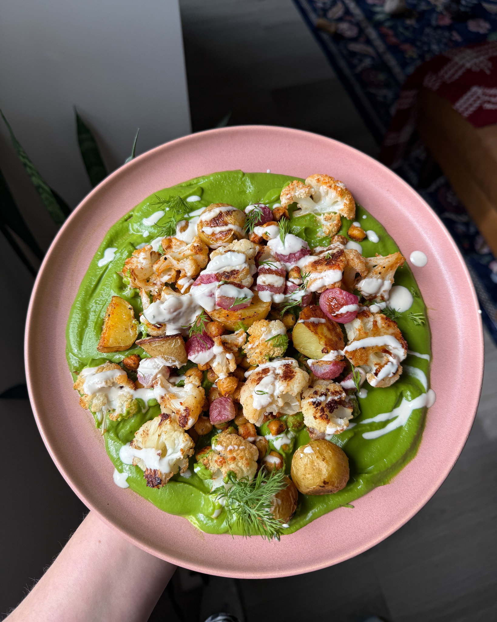 These Roasted Veggie Green Goddess Bowls are super simple to make and packed with plant-based protein! I love this recipe for meal prep and have notes for how you can easily swap