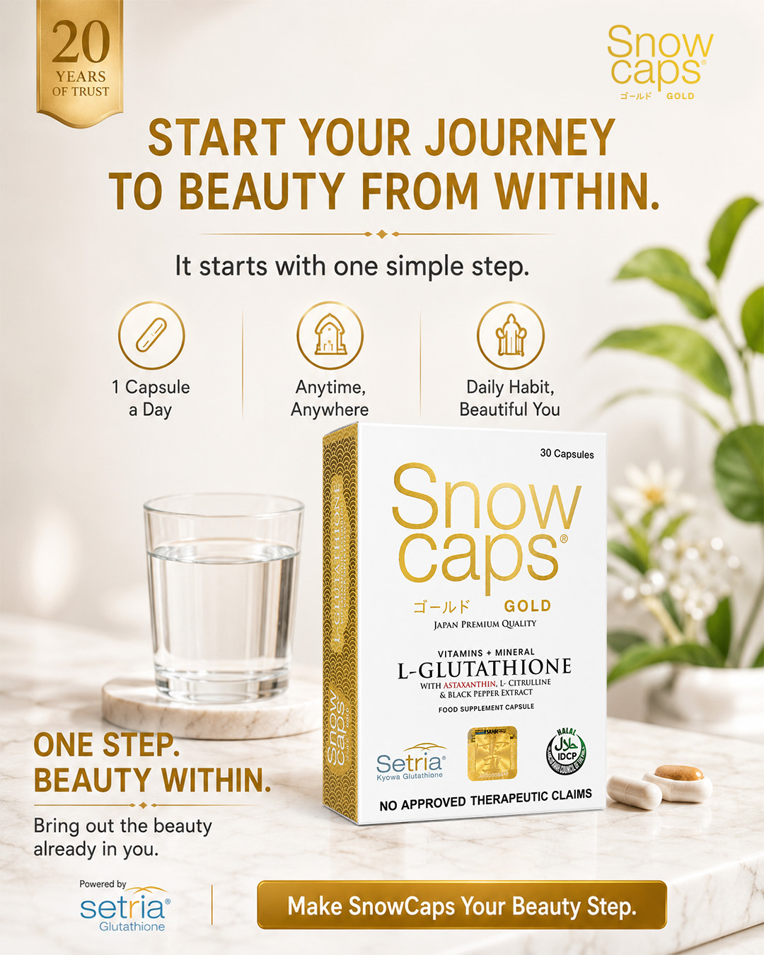 glutathione snow caps Begin your beauty-from-within journey with more in every capsule. SnowCaps Gold combines 500 mg Setria® L-Glutathione with six complementary ingredients for daily antioxidant, skin wellness, and vitality support. One simple step. One infiniwell bpc-157 reviews reddit