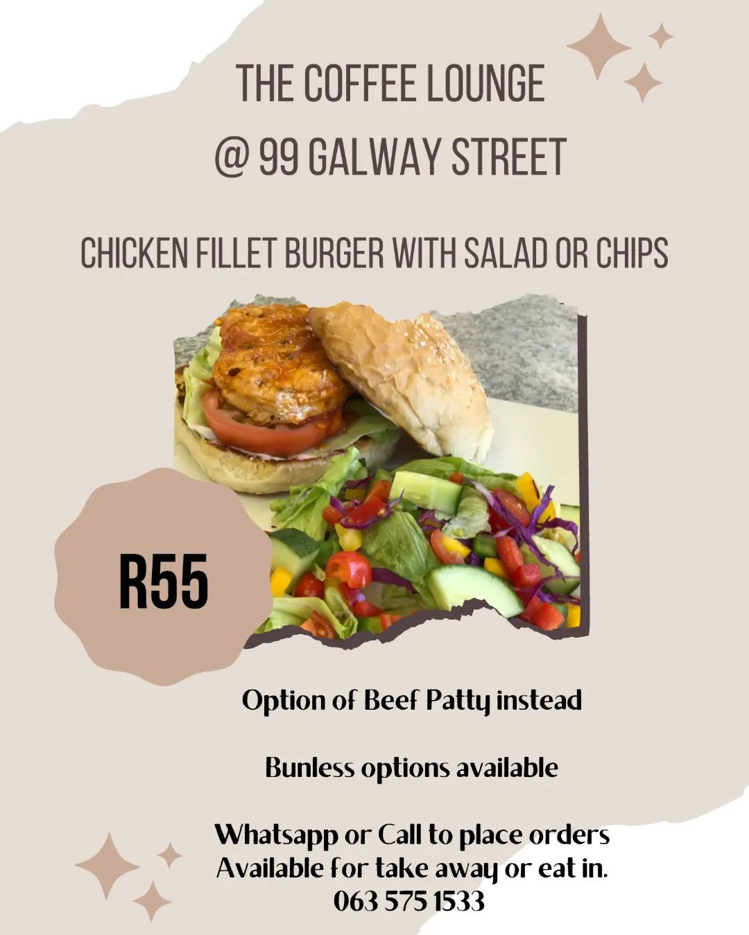 The Coffee Lounge - Who doesn't like a good burger with chips or salad ...