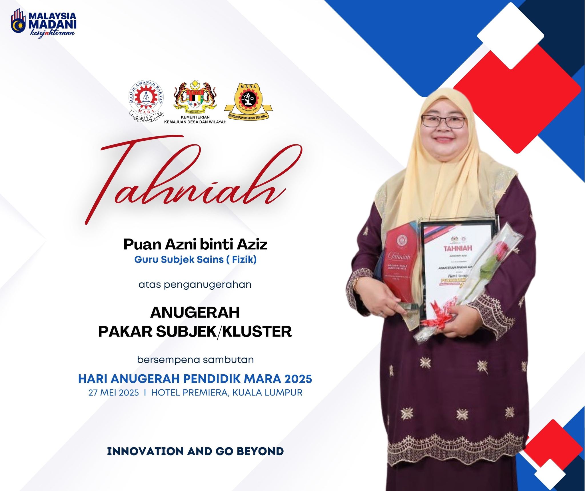 Mediafoto - Tahniah diucapkan kepada Puan Azni bt Aziz Guru subjek ...