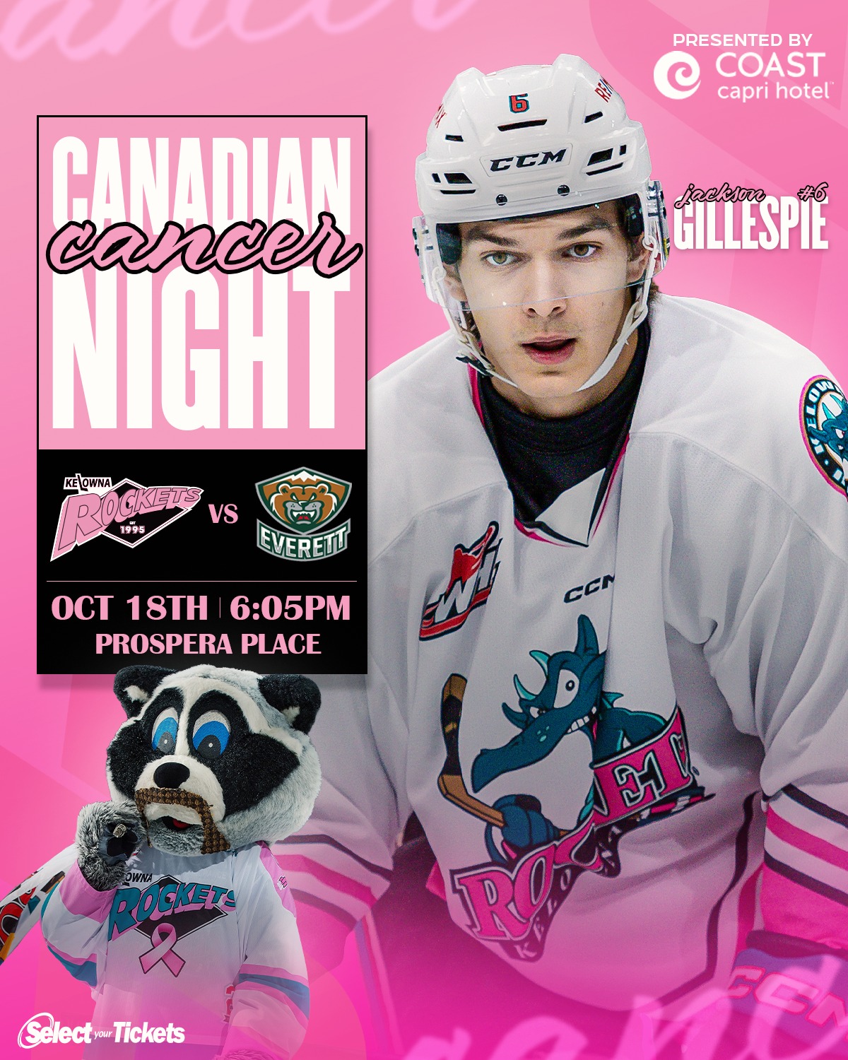 Kelowna - We’re painting the rink PINK 💗 Saturday, October 18th | 6:05 ...