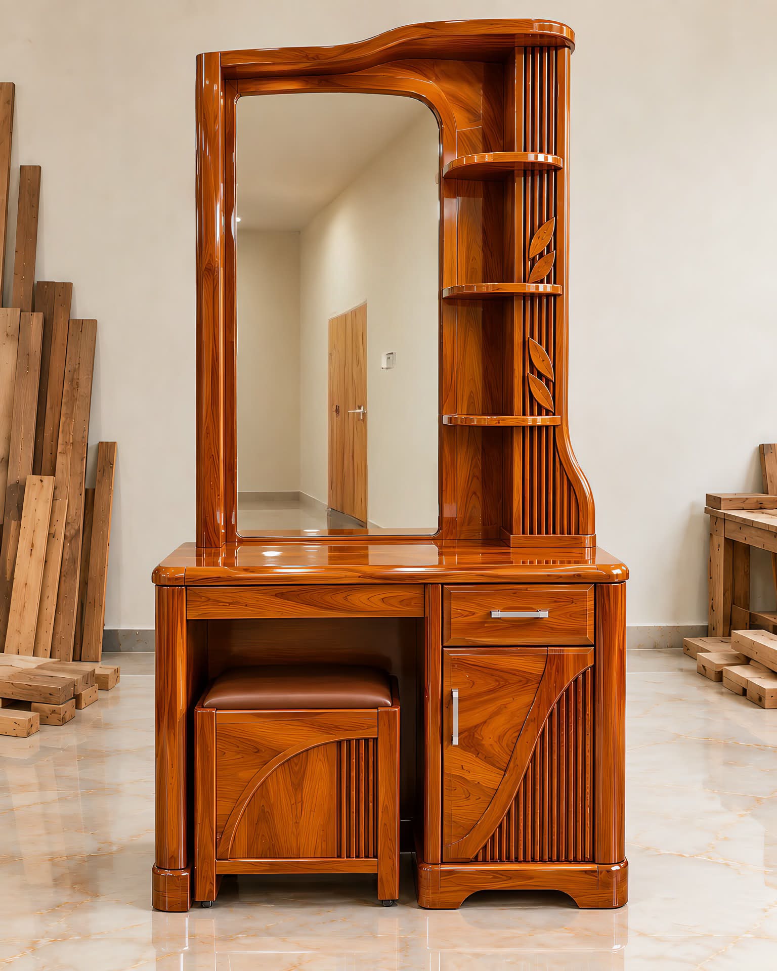 Premium Teak Wood Dressing Table – Elegant Craftsmanship for a Luxurious Bedroom.. 📌 For Inquiries & Orders, Contact Us: 📞WhatsApp:+919144872487 ✉️ Email:2mondalsanjoy538@gmail.com YouTube :- @Starfurniture936 📍 Address:- Gachha Bazar, Nadia 