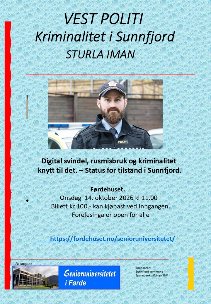 Forelesing av Sturla Iman frå Politiet
