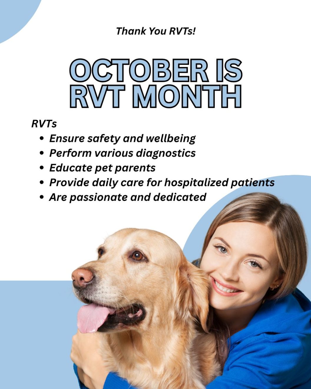 Happy RVT Month! 🎉🐾 We’re... - Morgan Animal Hospital | Facebook