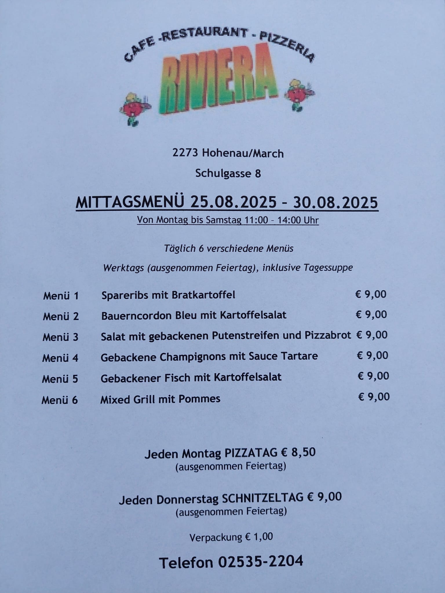 Cafe-Restaurant-Pizzeria Riviera | Hohenau