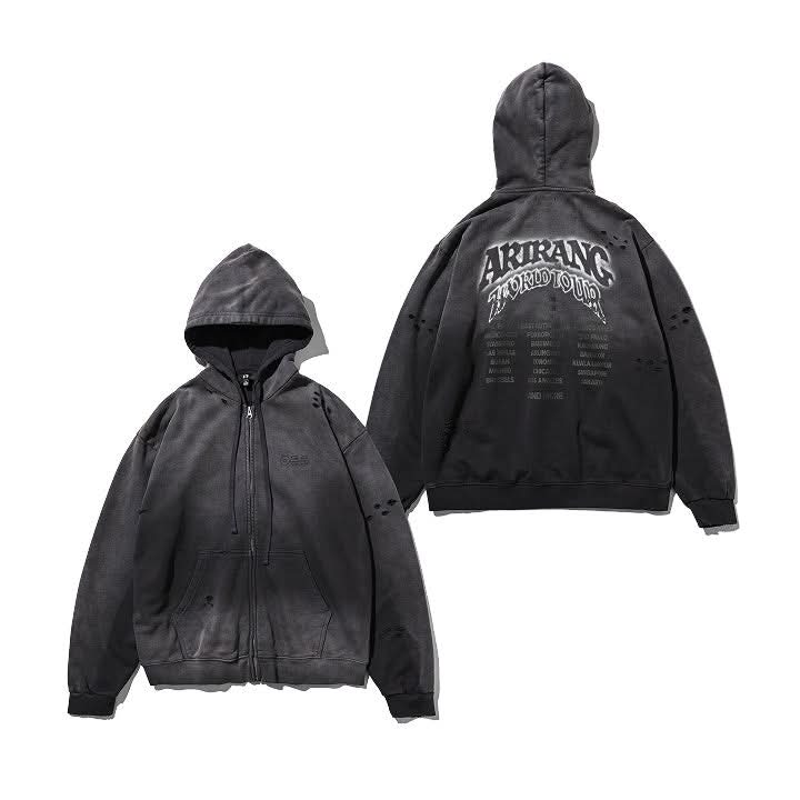 Charcoal grey zip up hoodie size M for sale from LA concert
