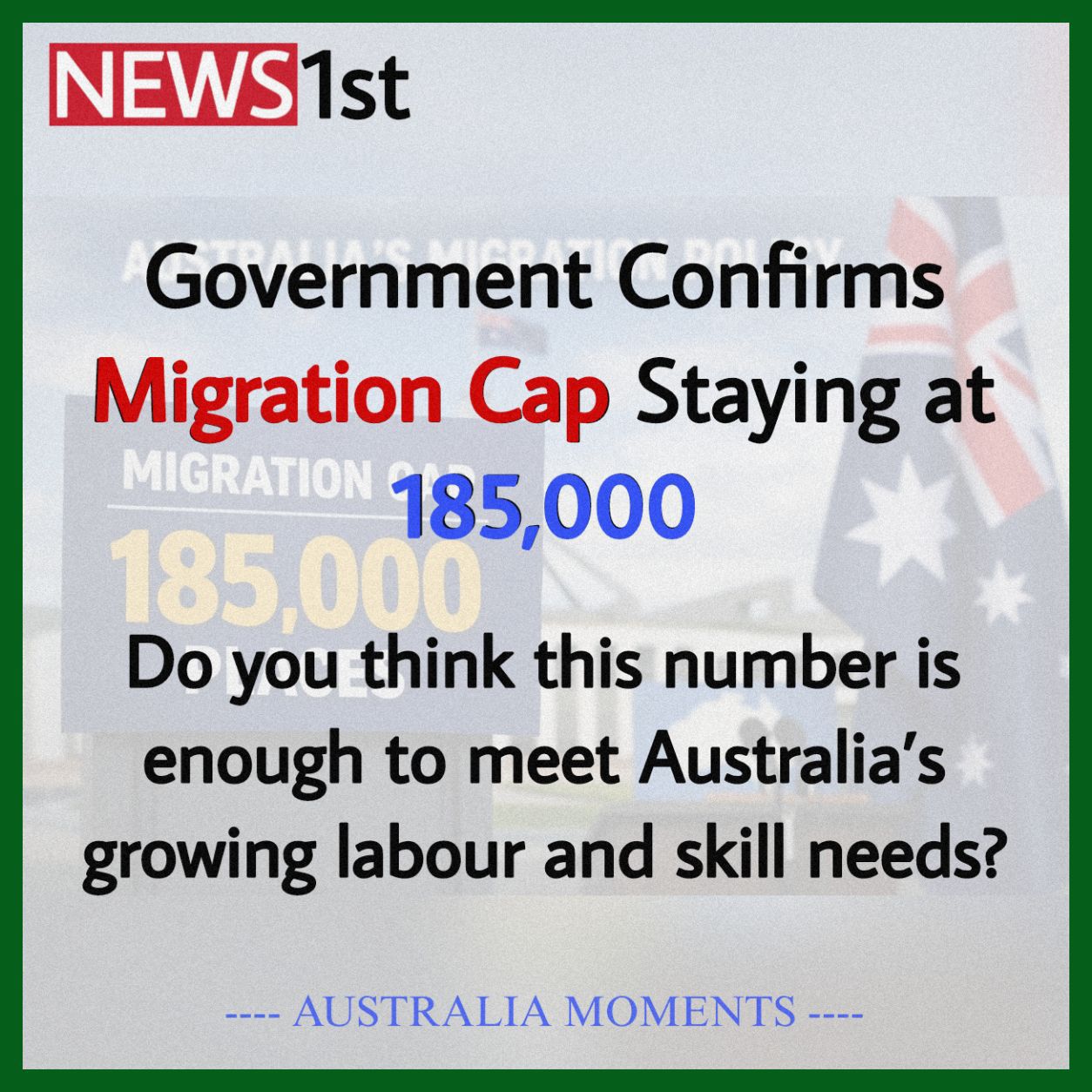 Australia Freedom Rally | Government Confirms Migration Cap Staying at ...