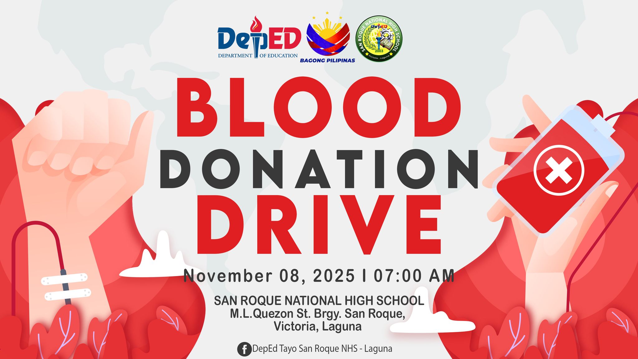 DepEd - 🩸 Join us in saving lives! San Roque National High School, in ...
