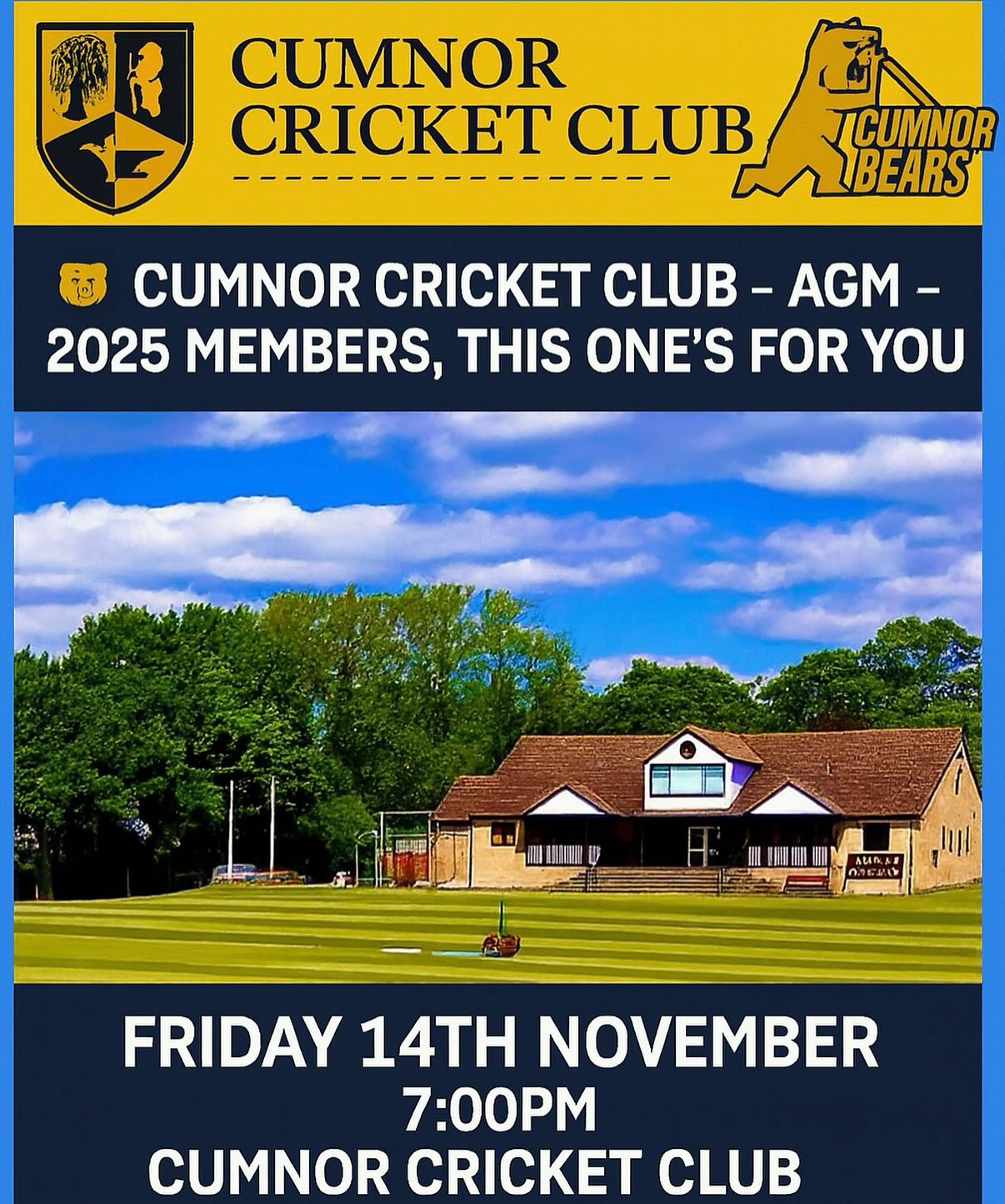 🐻 Cumnor Cricket Club AGM — 2025... - Cumnor Cricket Club | Facebook