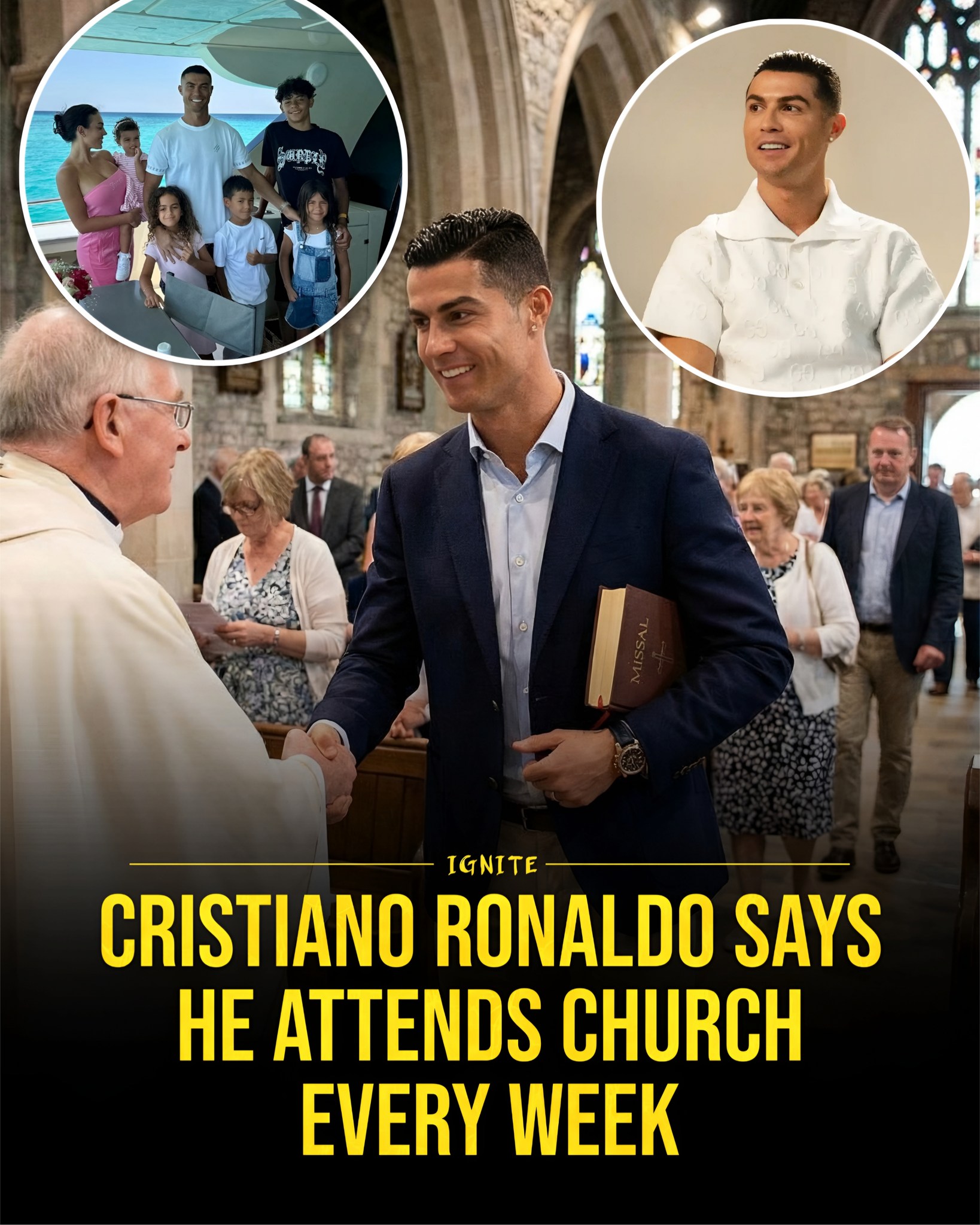 Ignite - Cristiano Ronaldo says he goes to church every week, no matter ...