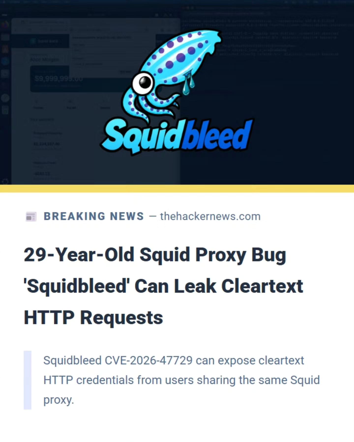 🤯 A 1997 parser bug is still haunting Squid. Squidbleed (CVE-2026