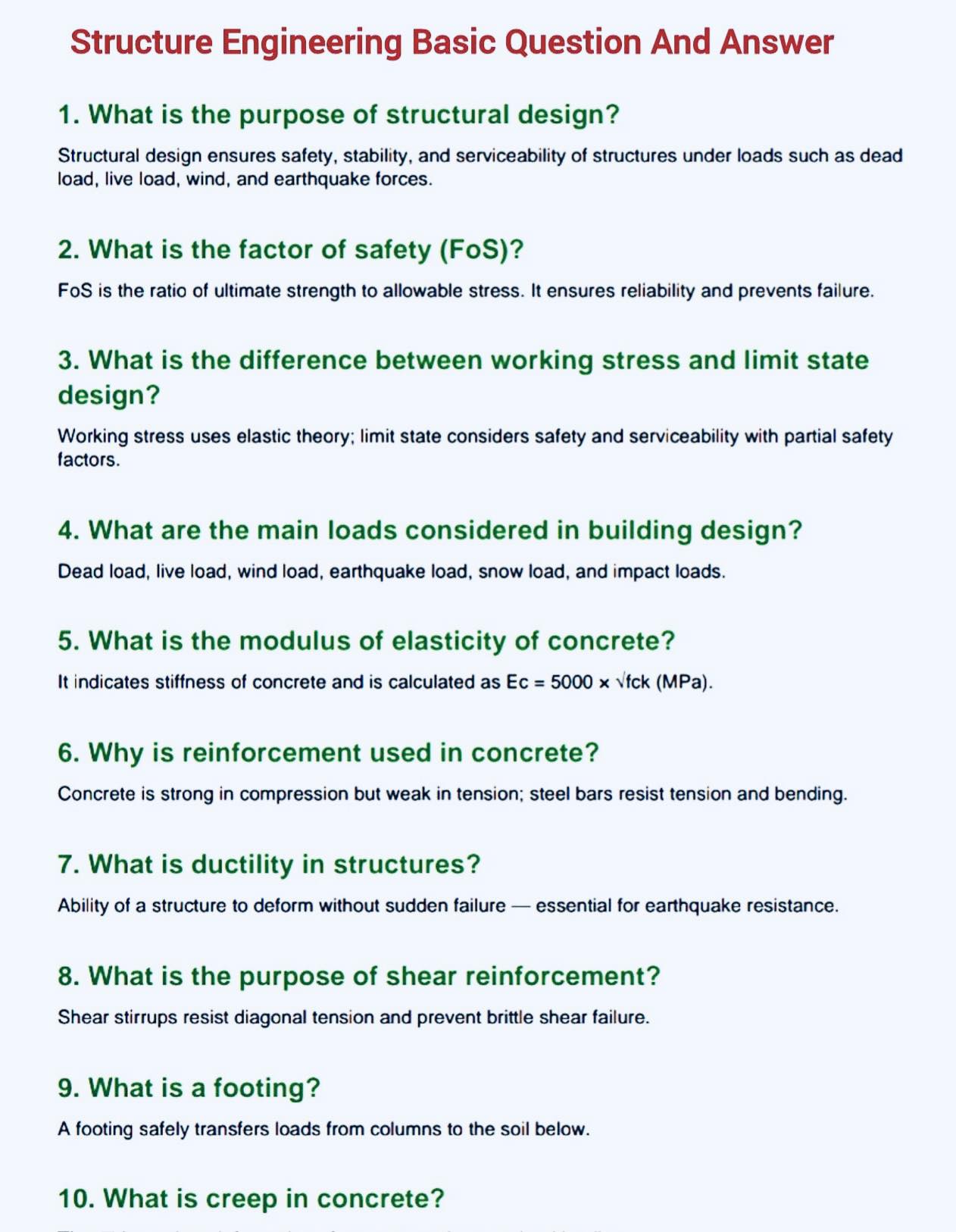 Greytest - Structure Engineering Important question And Answer # ...