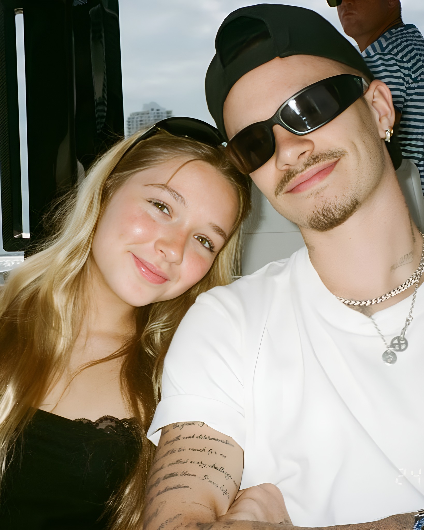 Joe - Romeo Beckham and his younger sister, Harper Beckham, during a ...